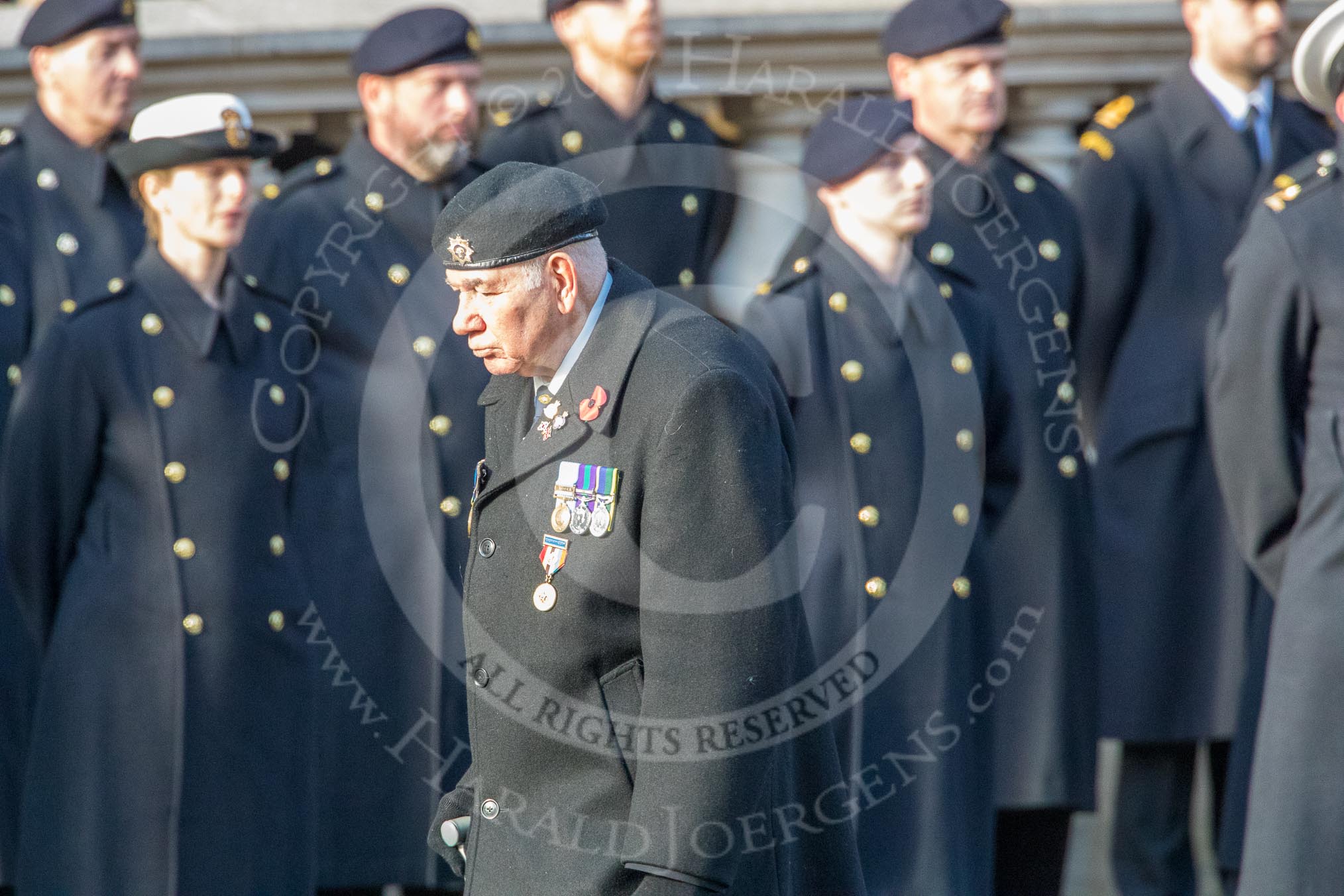 during the Royal British Legion March Past on Remembrance Sunday at the Cenotaph, Whitehall, Westminster, London, 11 November 2018, 11:41.