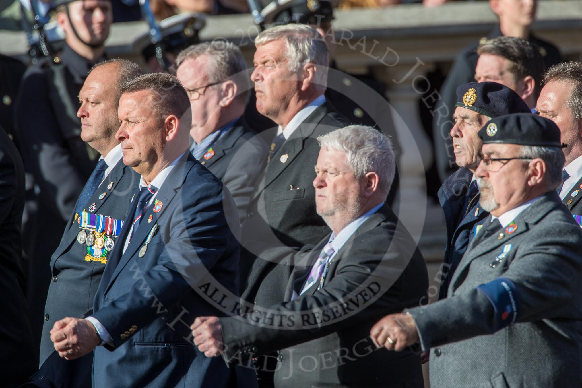 HMS Penelope Association  (Group E23, 26 members) during the Royal British Legion March Past on Remembrance Sunday at the Cenotaph, Whitehall, Westminster, London, 11 November 2018, 11:44.