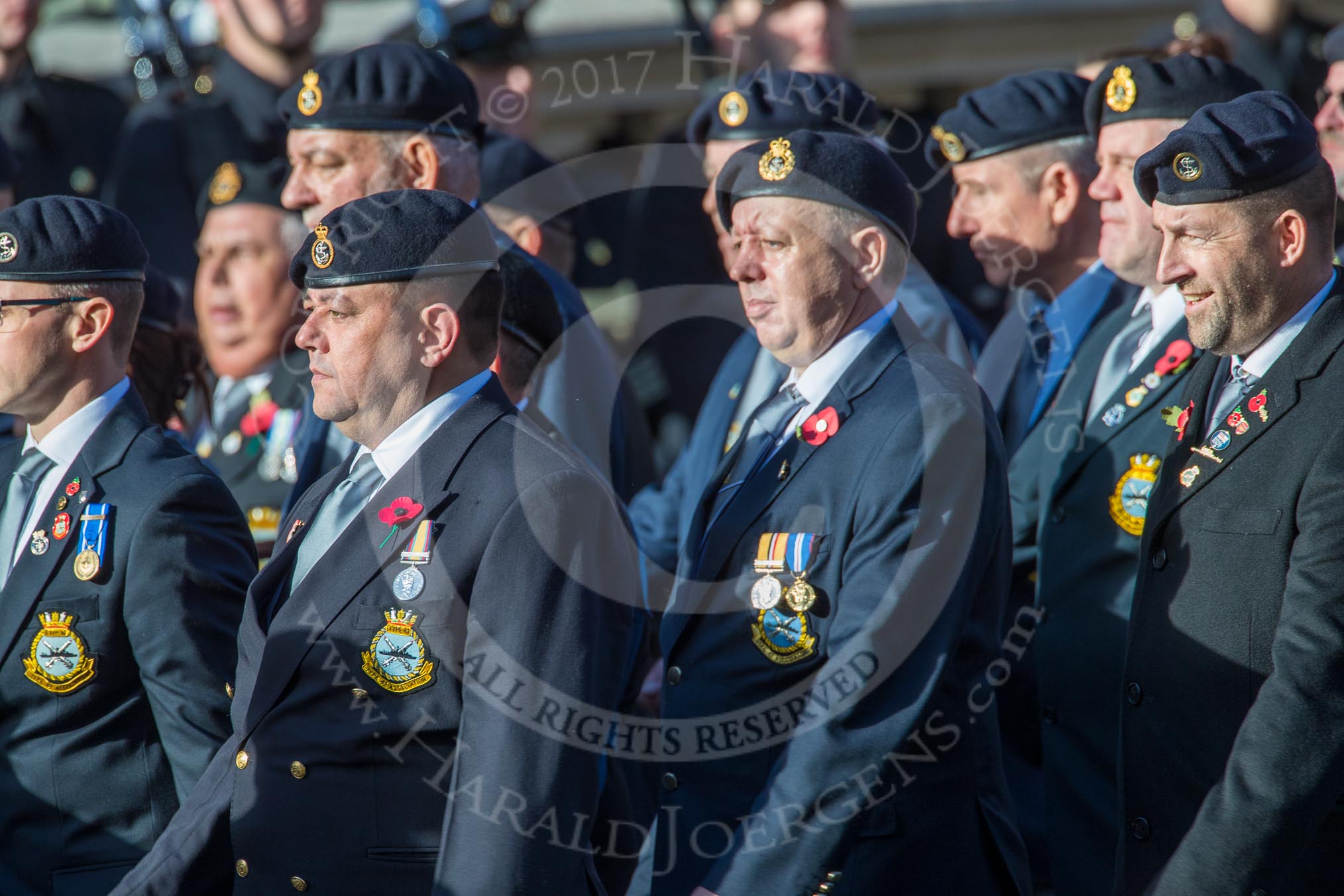 Type 42 Association   (Group E30, 47 members) during the Royal British Legion March Past on Remembrance Sunday at the Cenotaph, Whitehall, Westminster, London, 11 November 2018, 11:45.