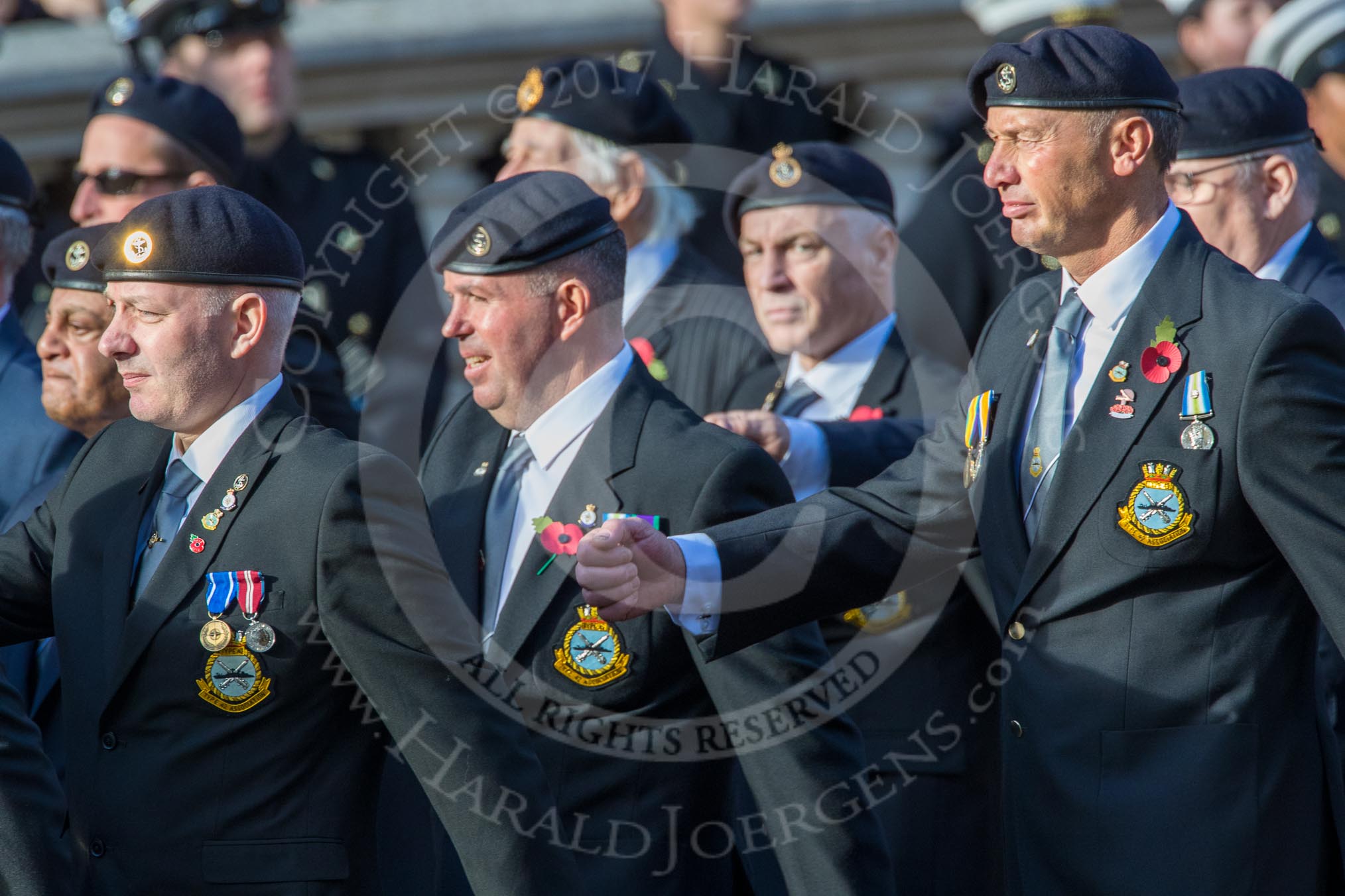 Type 42 Association   (Group E30, 47 members) during the Royal British Legion March Past on Remembrance Sunday at the Cenotaph, Whitehall, Westminster, London, 11 November 2018, 11:45.