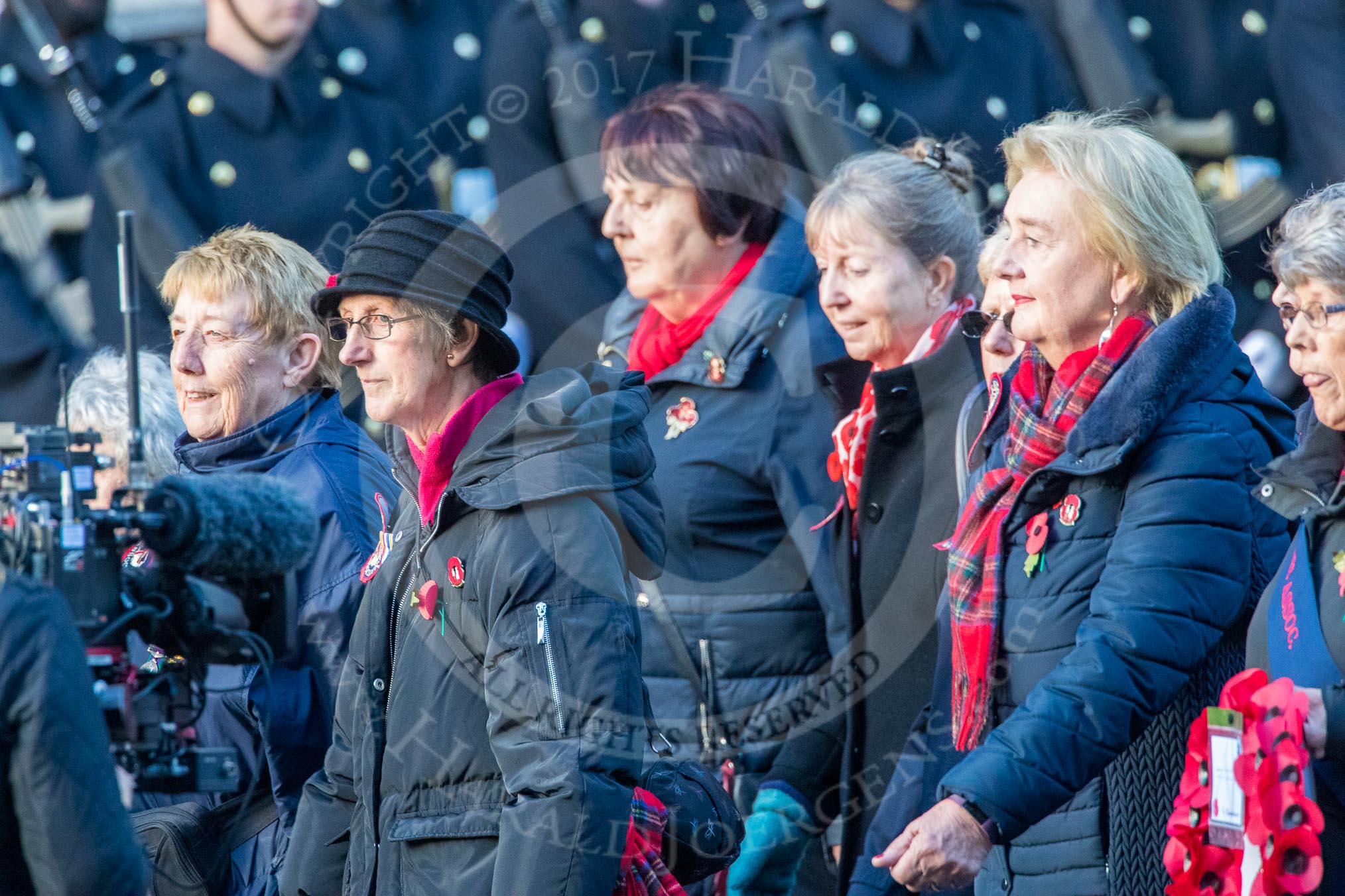 Queen Alexandra's Royal Naval Nursing Service Association  (Group E32, 32 members) during the Royal British Legion March Past on Remembrance Sunday at the Cenotaph, Whitehall, Westminster, London, 11 November 2018, 11:45.