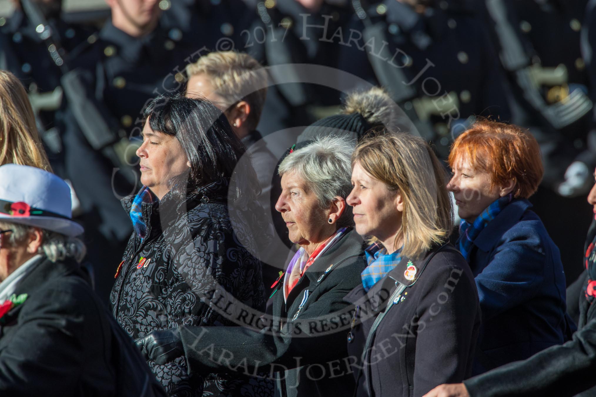 Association  of Wrens (Group E45, 115 members) during the Royal British Legion March Past on Remembrance Sunday at the Cenotaph, Whitehall, Westminster, London, 11 November 2018, 11:47.