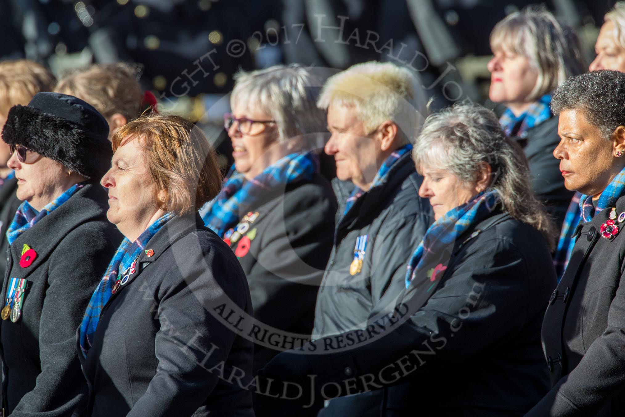 Association  of Wrens (Group E45, 115 members) during the Royal British Legion March Past on Remembrance Sunday at the Cenotaph, Whitehall, Westminster, London, 11 November 2018, 11:47.