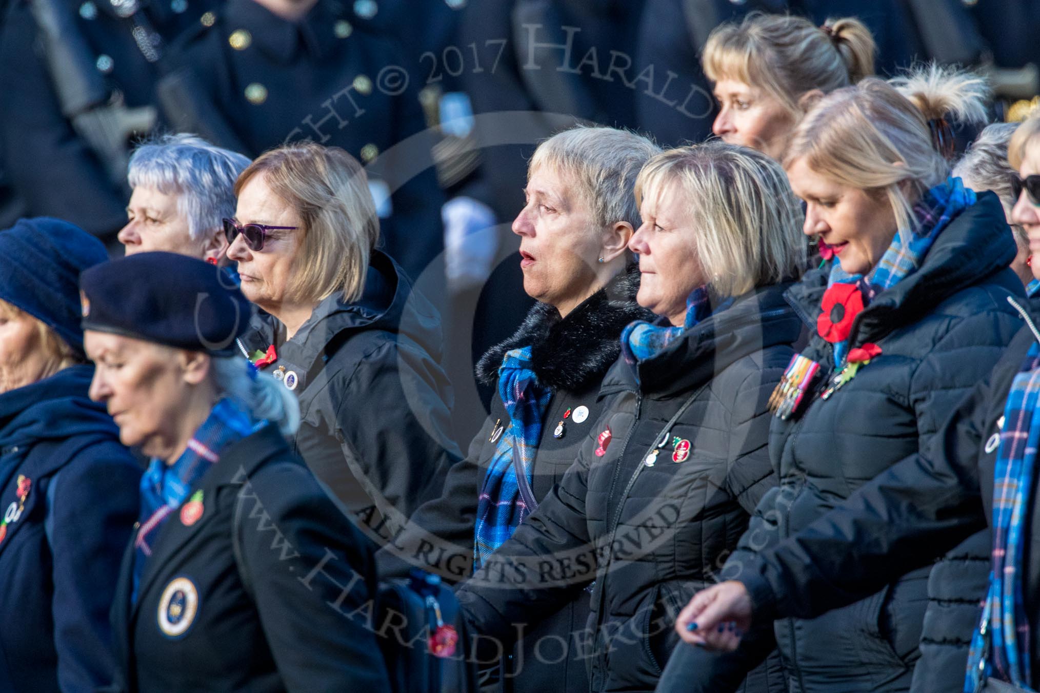 Association  of Wrens (Group E45, 115 members) during the Royal British Legion March Past on Remembrance Sunday at the Cenotaph, Whitehall, Westminster, London, 11 November 2018, 11:47.