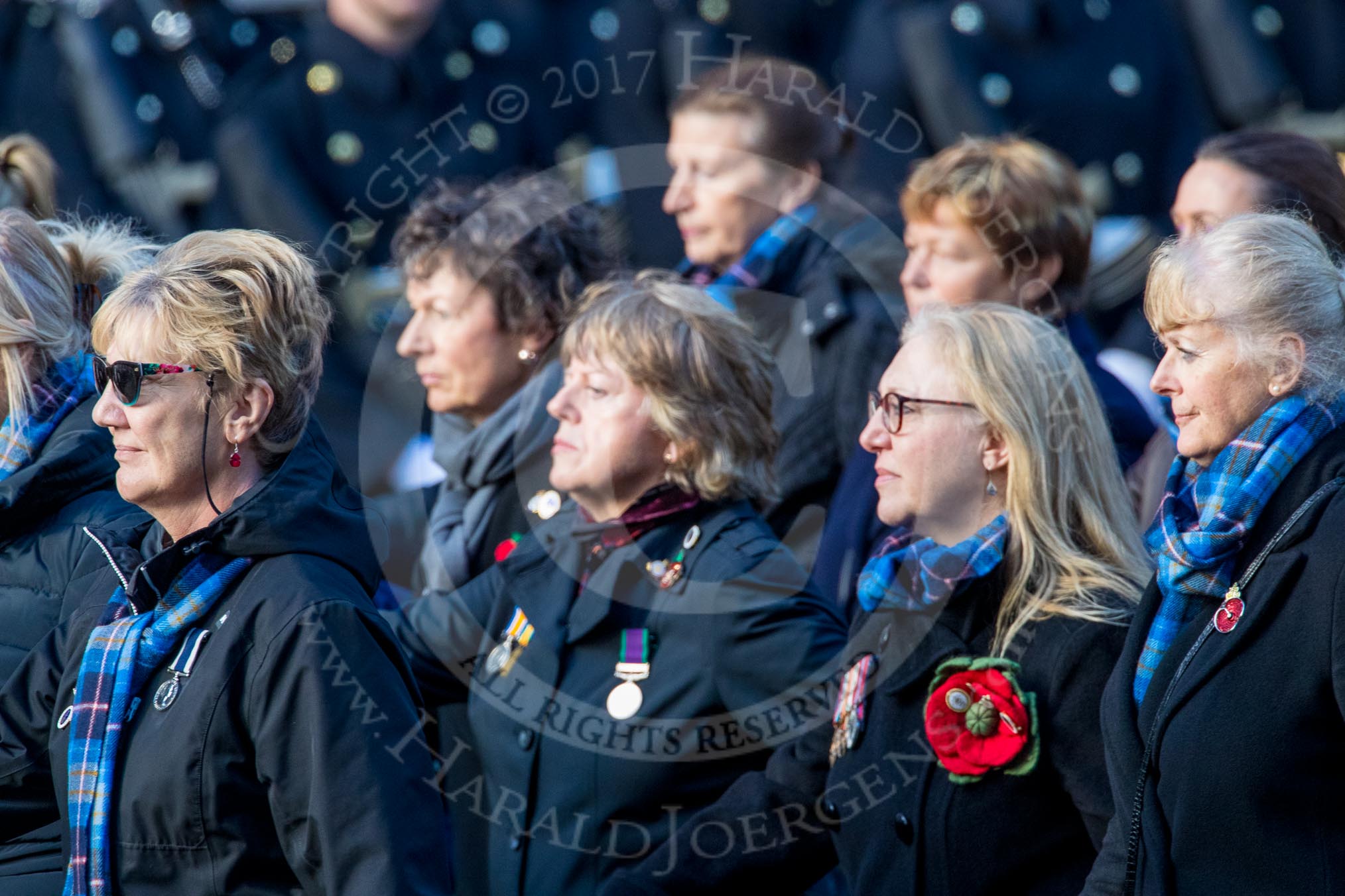 Association  of Wrens (Group E45, 115 members) during the Royal British Legion March Past on Remembrance Sunday at the Cenotaph, Whitehall, Westminster, London, 11 November 2018, 11:47.