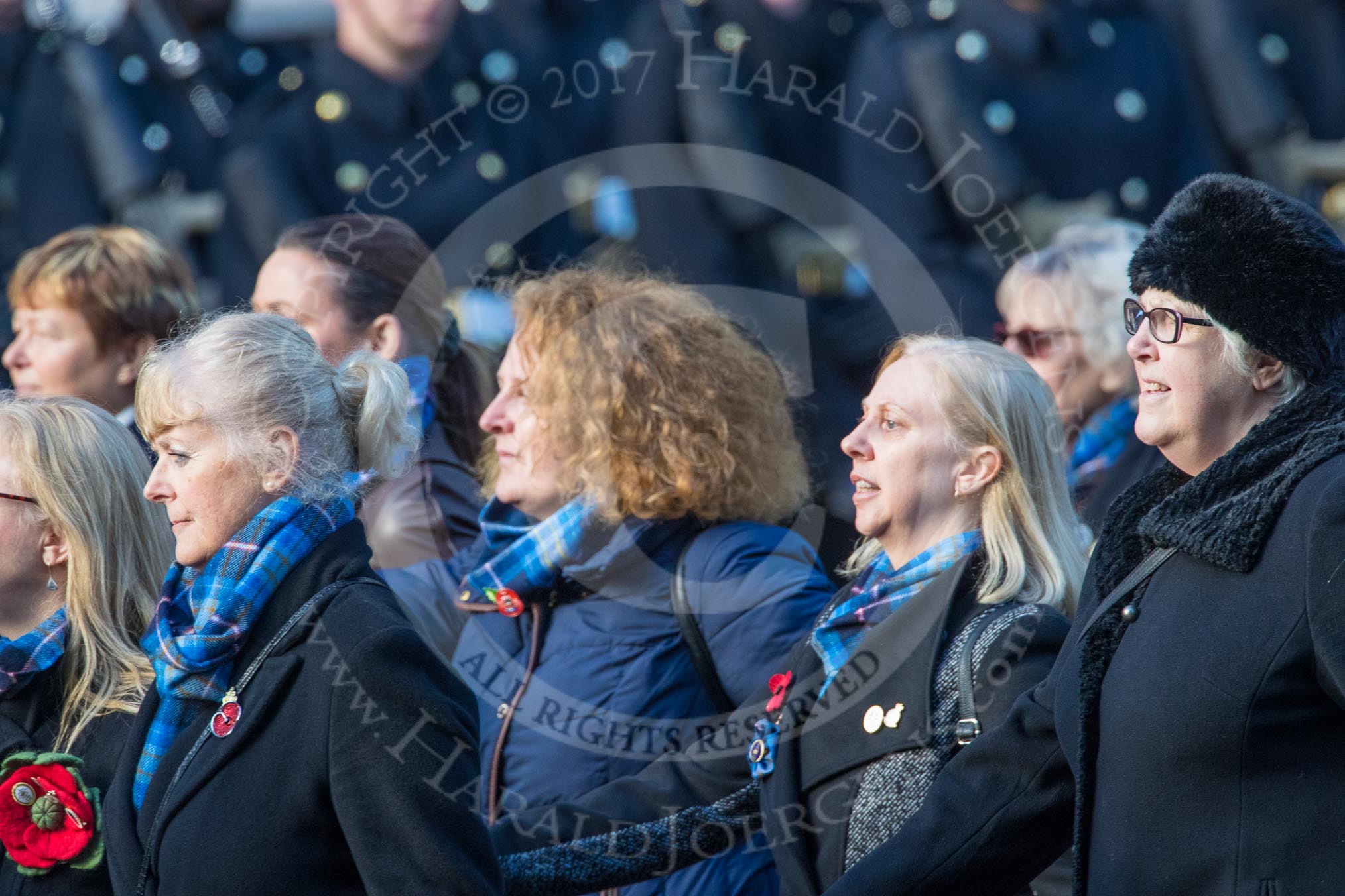 Association  of Wrens (Group E45, 115 members) during the Royal British Legion March Past on Remembrance Sunday at the Cenotaph, Whitehall, Westminster, London, 11 November 2018, 11:47.