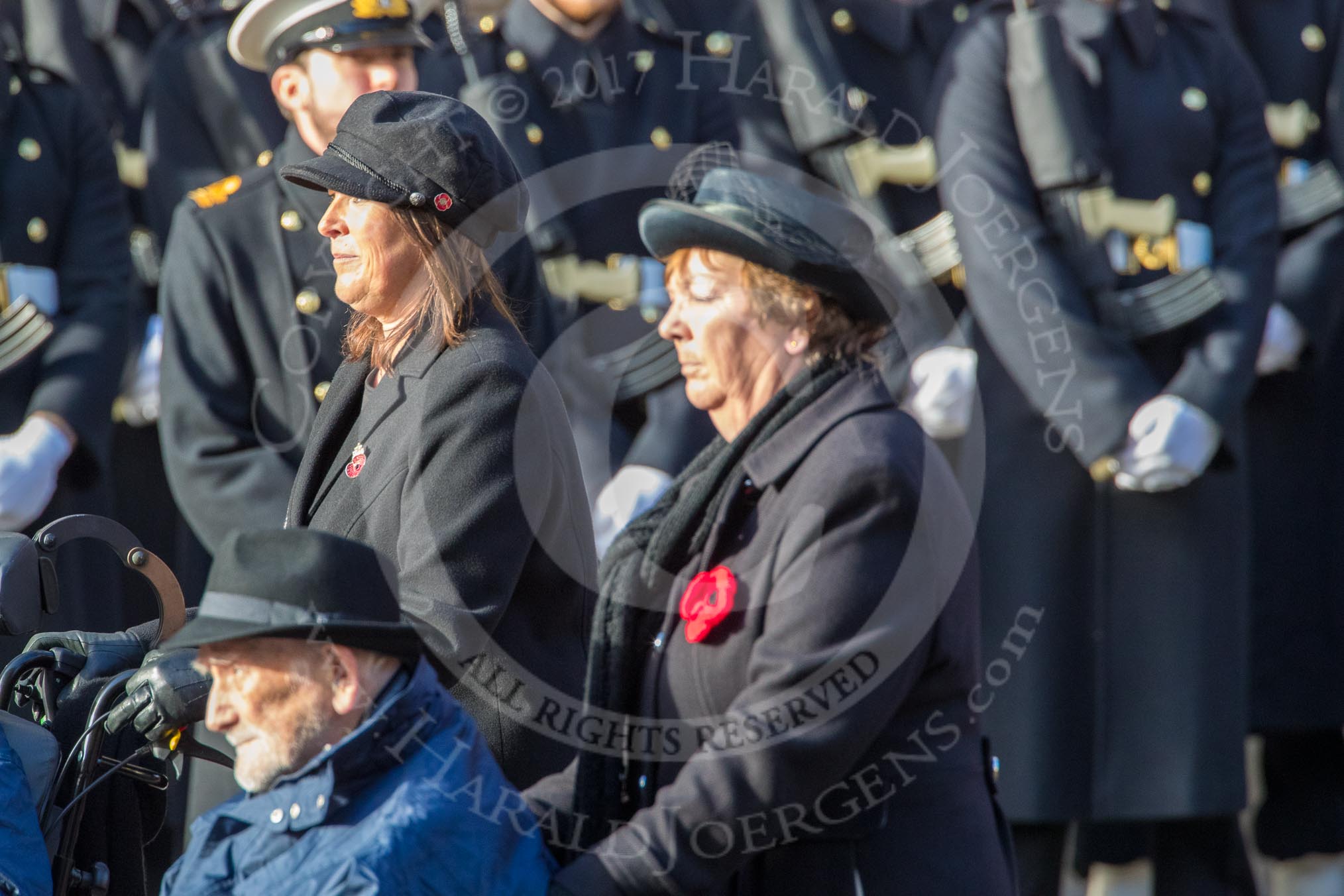 The Queen Alexandra Hospital Home (Group AA4, 20 members) during the Royal British Legion March Past on Remembrance Sunday at the Cenotaph, Whitehall, Westminster, London, 11 November 2018, 11:49.