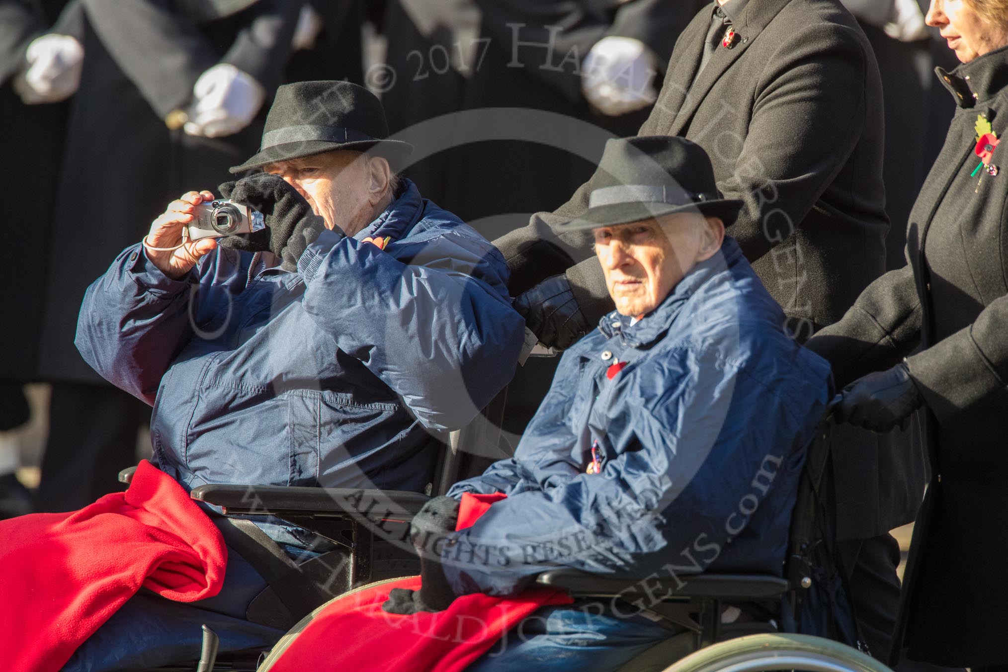 The Queen Alexandra Hospital Home (Group AA4, 20 members) during the Royal British Legion March Past on Remembrance Sunday at the Cenotaph, Whitehall, Westminster, London, 11 November 2018, 11:49.