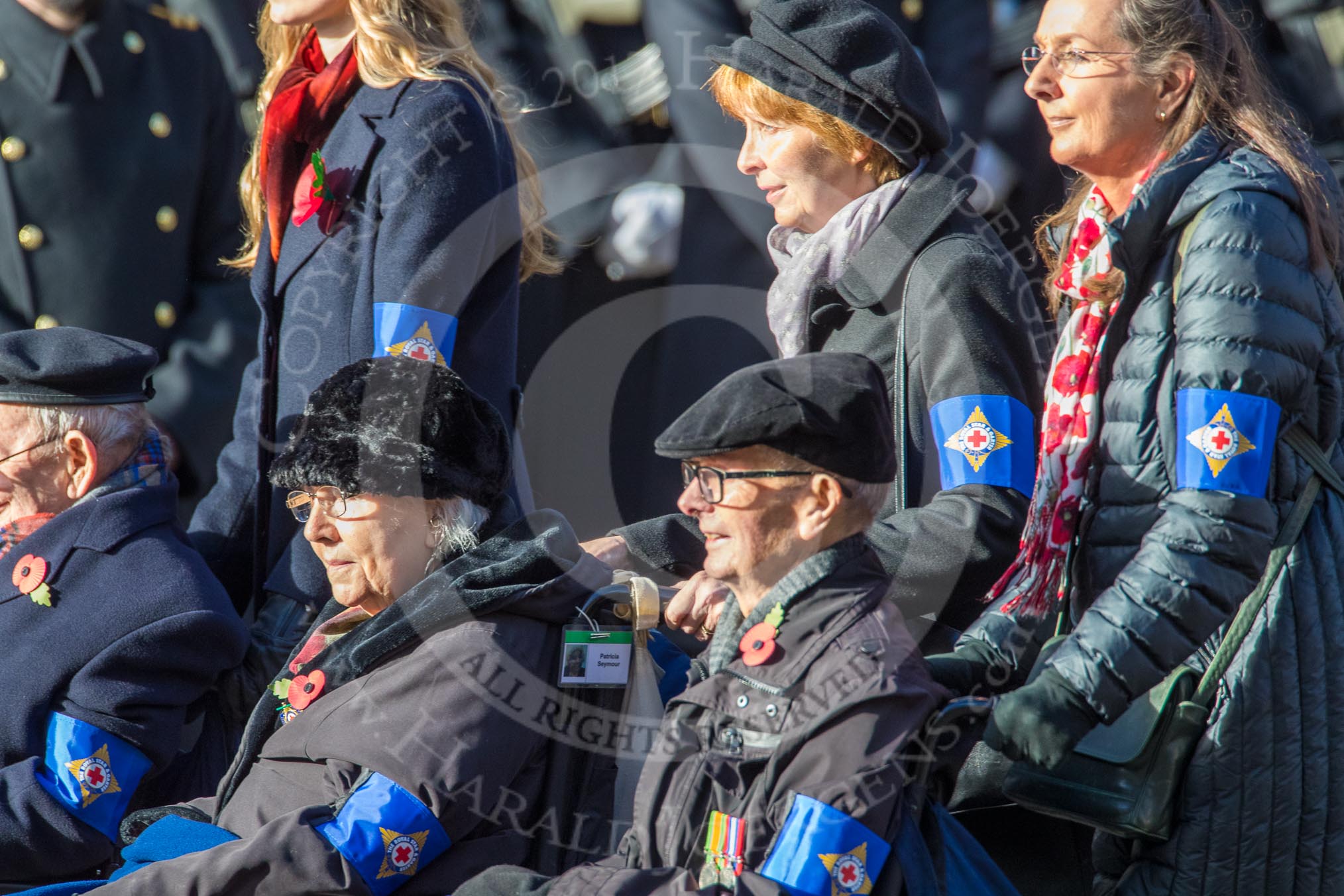 The Royal Star and Garter (Group AA5, 20 members) during the Royal British Legion March Past on Remembrance Sunday at the Cenotaph, Whitehall, Westminster, London, 11 November 2018, 11:49.