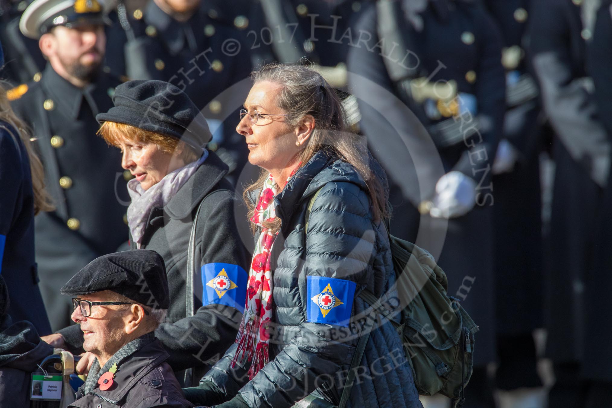 The Royal Star and Garter (Group AA5, 20 members) during the Royal British Legion March Past on Remembrance Sunday at the Cenotaph, Whitehall, Westminster, London, 11 November 2018, 11:49.