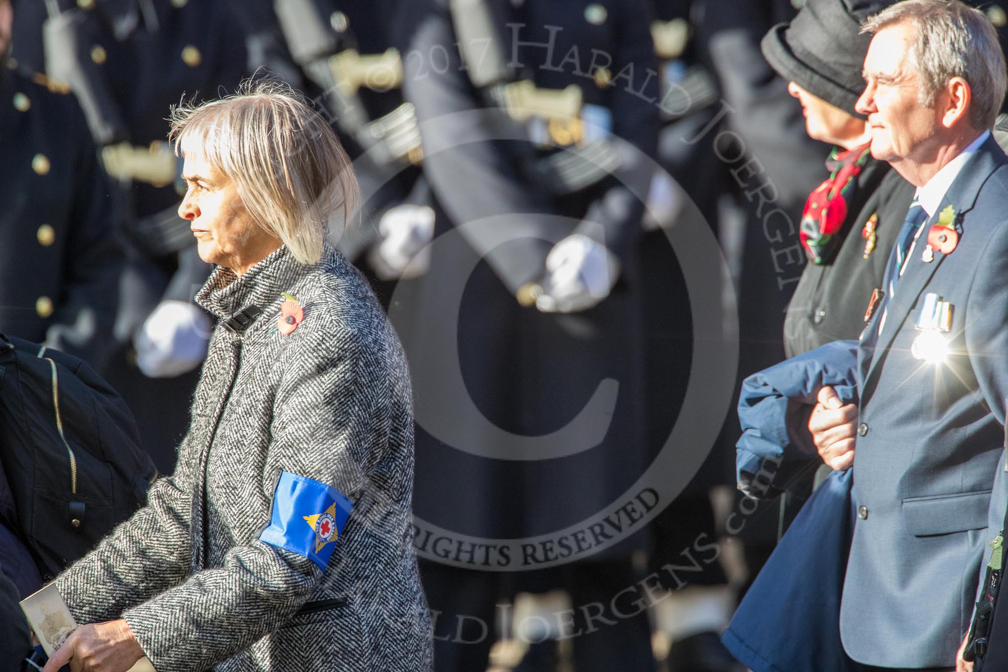 The Royal Star and Garter (Group AA5, 20 members) during the Royal British Legion March Past on Remembrance Sunday at the Cenotaph, Whitehall, Westminster, London, 11 November 2018, 11:49.