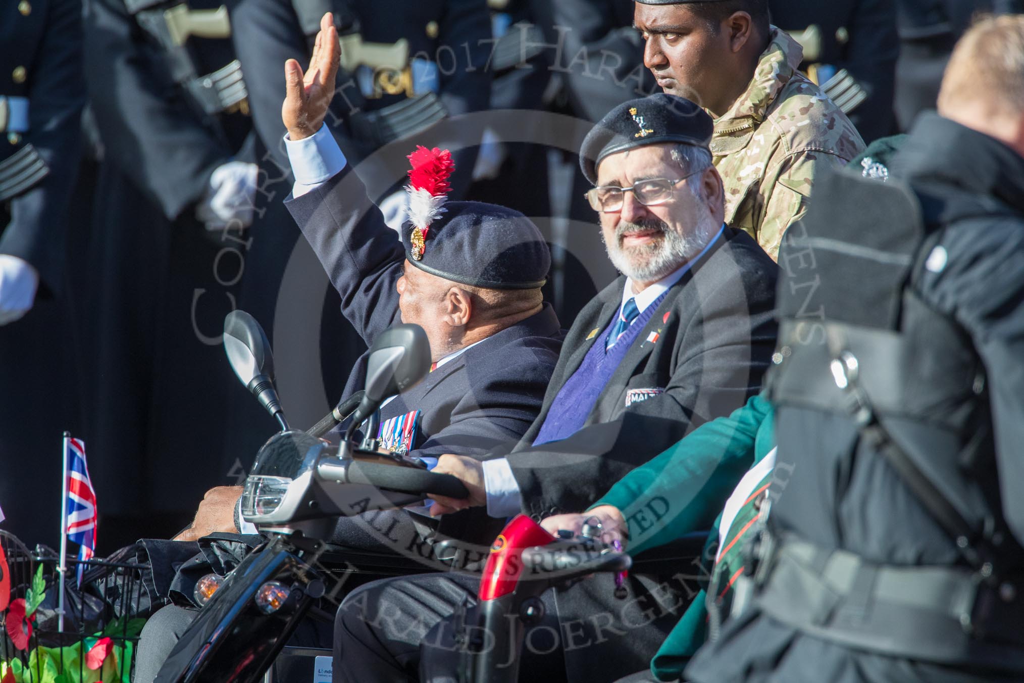 Combat Stress (Group AA6, 36 members) during the Royal British Legion March Past on Remembrance Sunday at the Cenotaph, Whitehall, Westminster, London, 11 November 2018, 11:49.