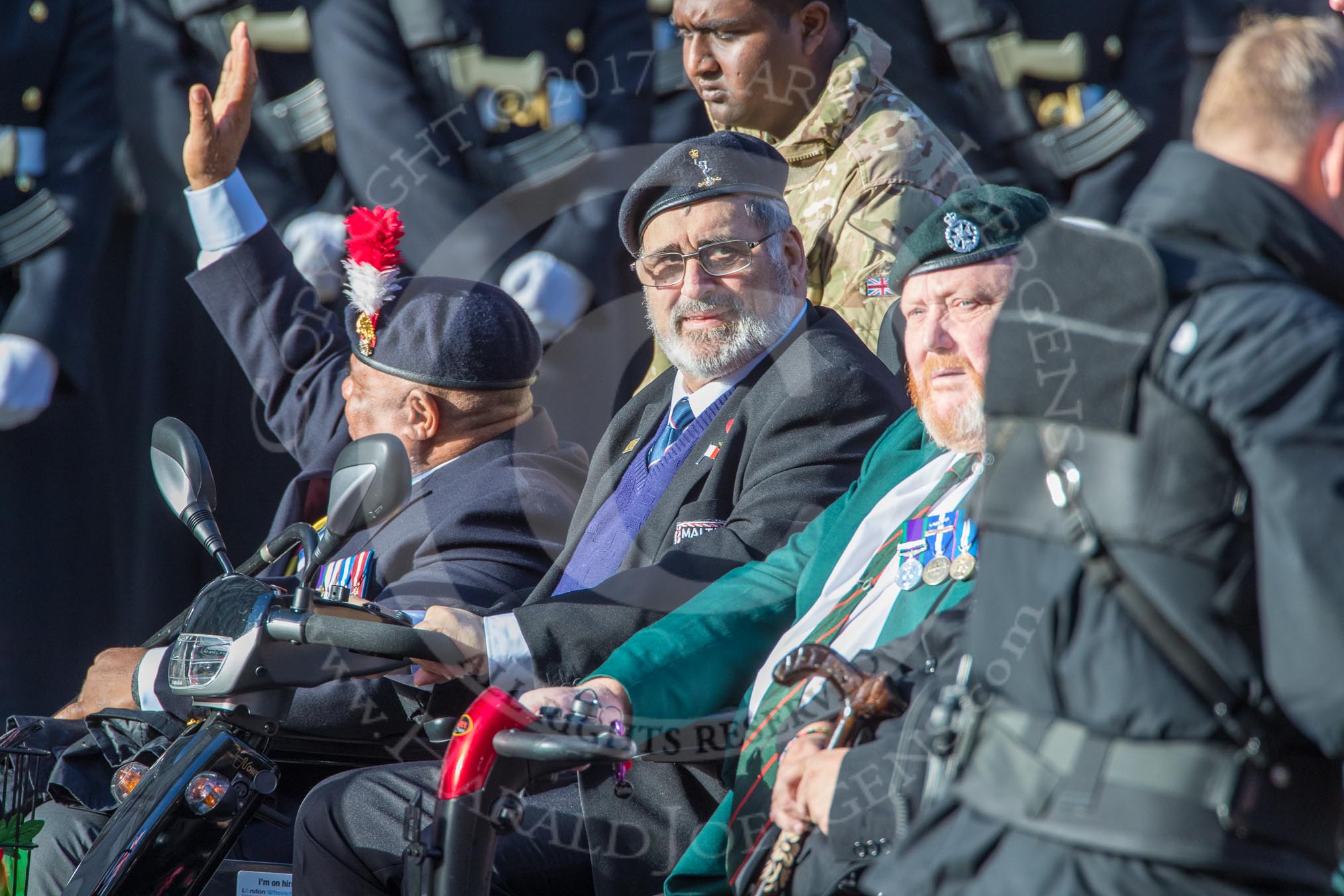 Combat Stress (Group AA6, 36 members) during the Royal British Legion March Past on Remembrance Sunday at the Cenotaph, Whitehall, Westminster, London, 11 November 2018, 11:49.