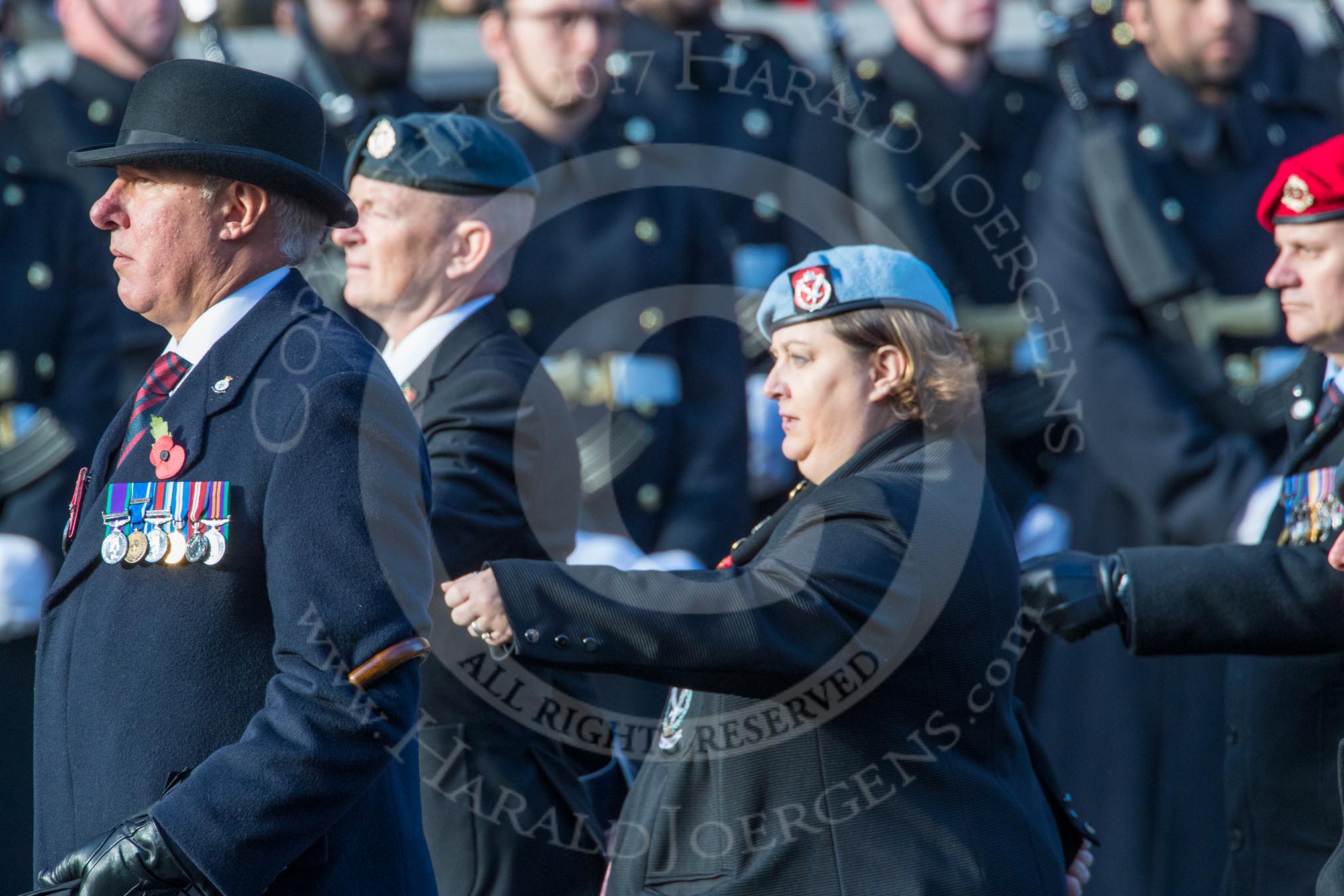 Help for Heroes (Group F4, 100 members) during the Royal British Legion March Past on Remembrance Sunday at the Cenotaph, Whitehall, Westminster, London, 11 November 2018, 11:50.