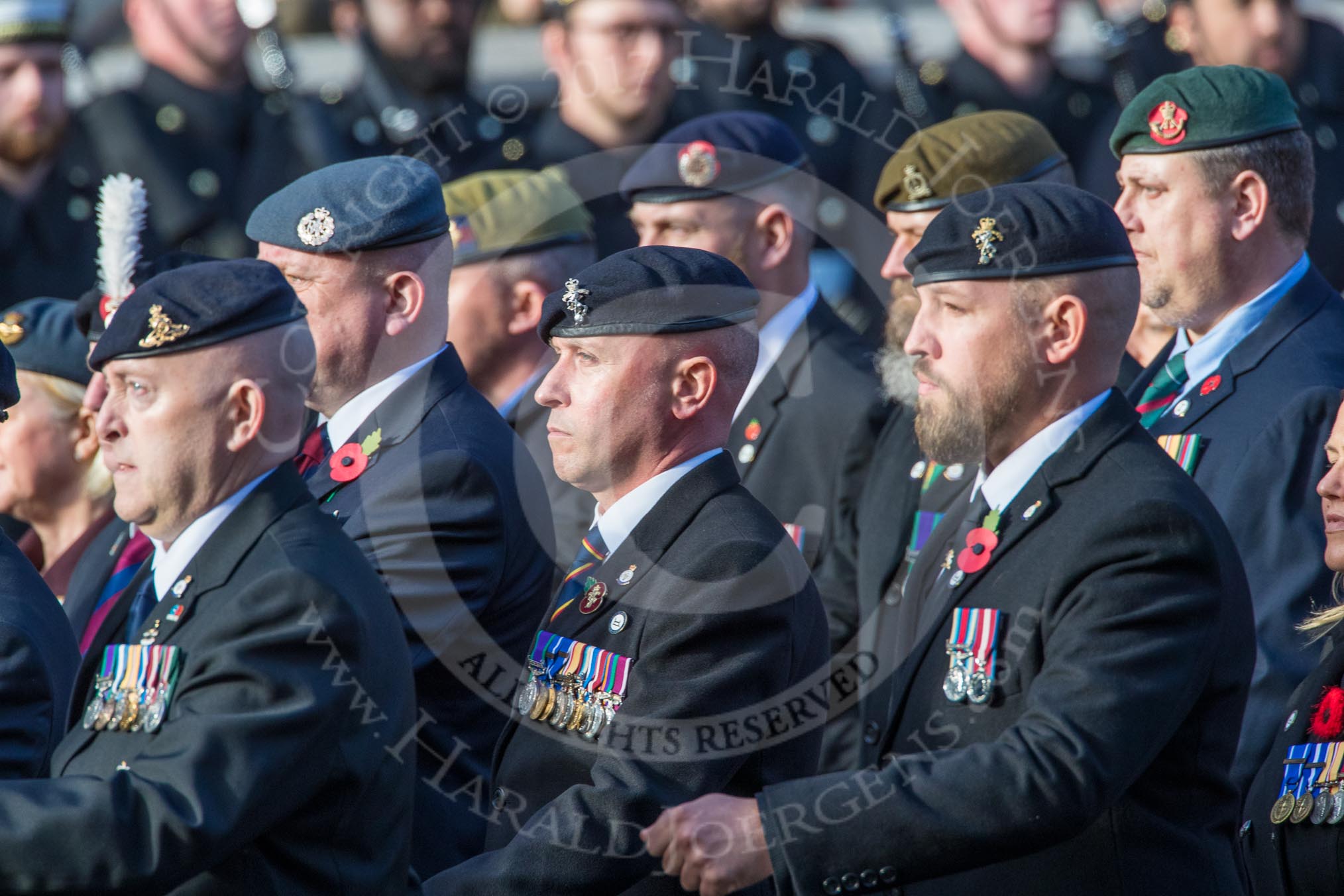 Help for Heroes (Group F4, 100 members) during the Royal British Legion March Past on Remembrance Sunday at the Cenotaph, Whitehall, Westminster, London, 11 November 2018, 11:50.