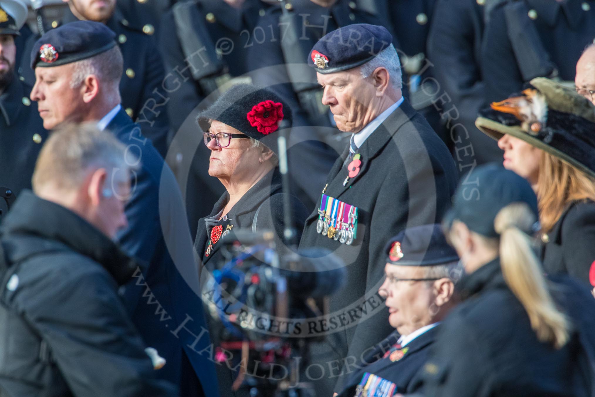 Suez Veterans' Association (Group F15, 32 members) during the Royal British Legion March Past on Remembrance Sunday at the Cenotaph, Whitehall, Westminster, London, 11 November 2018, 11:52.