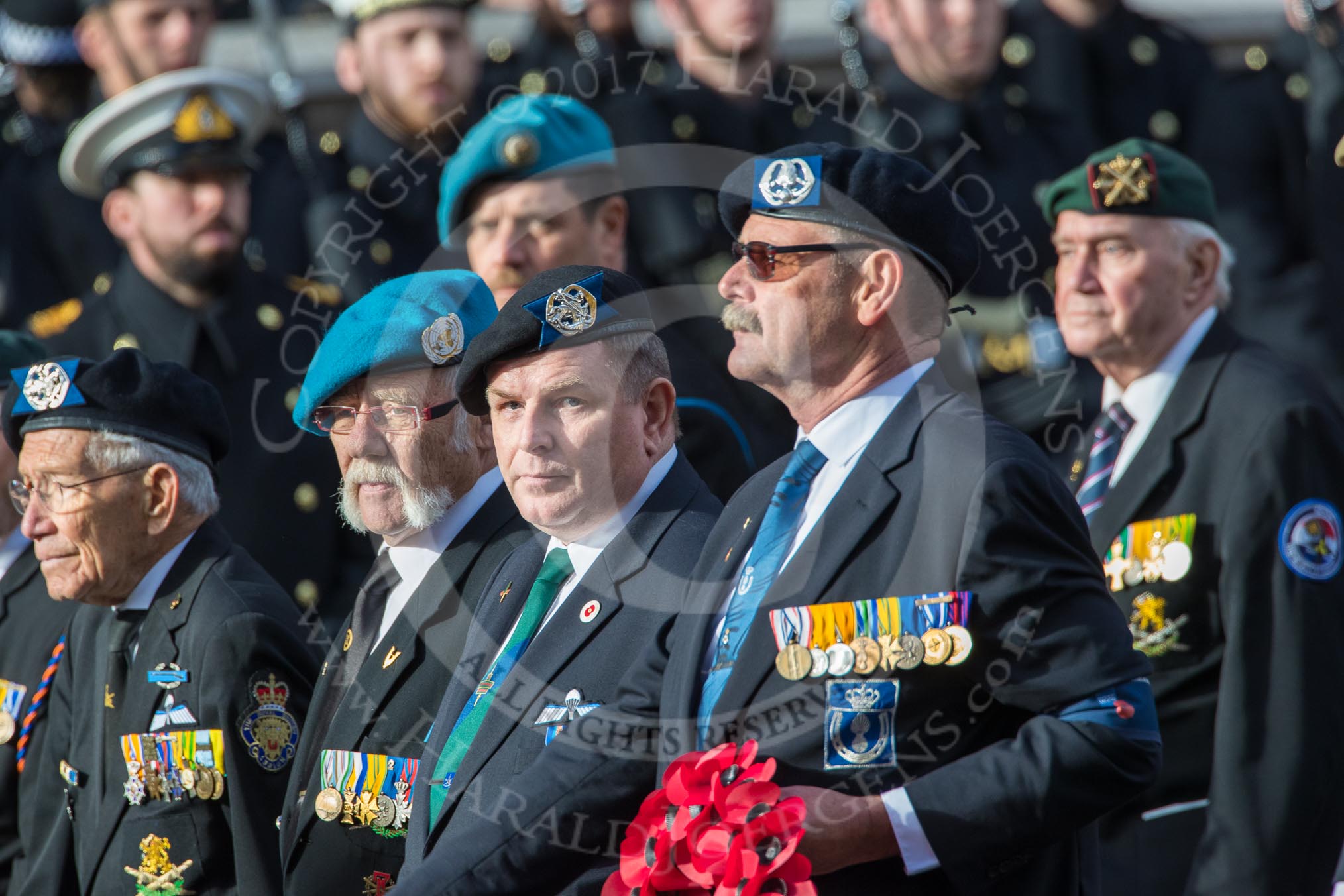 Bond van Wapenbroeders (Group F23, 31 members) during the Royal British Legion March Past on Remembrance Sunday at the Cenotaph, Whitehall, Westminster, London, 11 November 2018, 11:53.