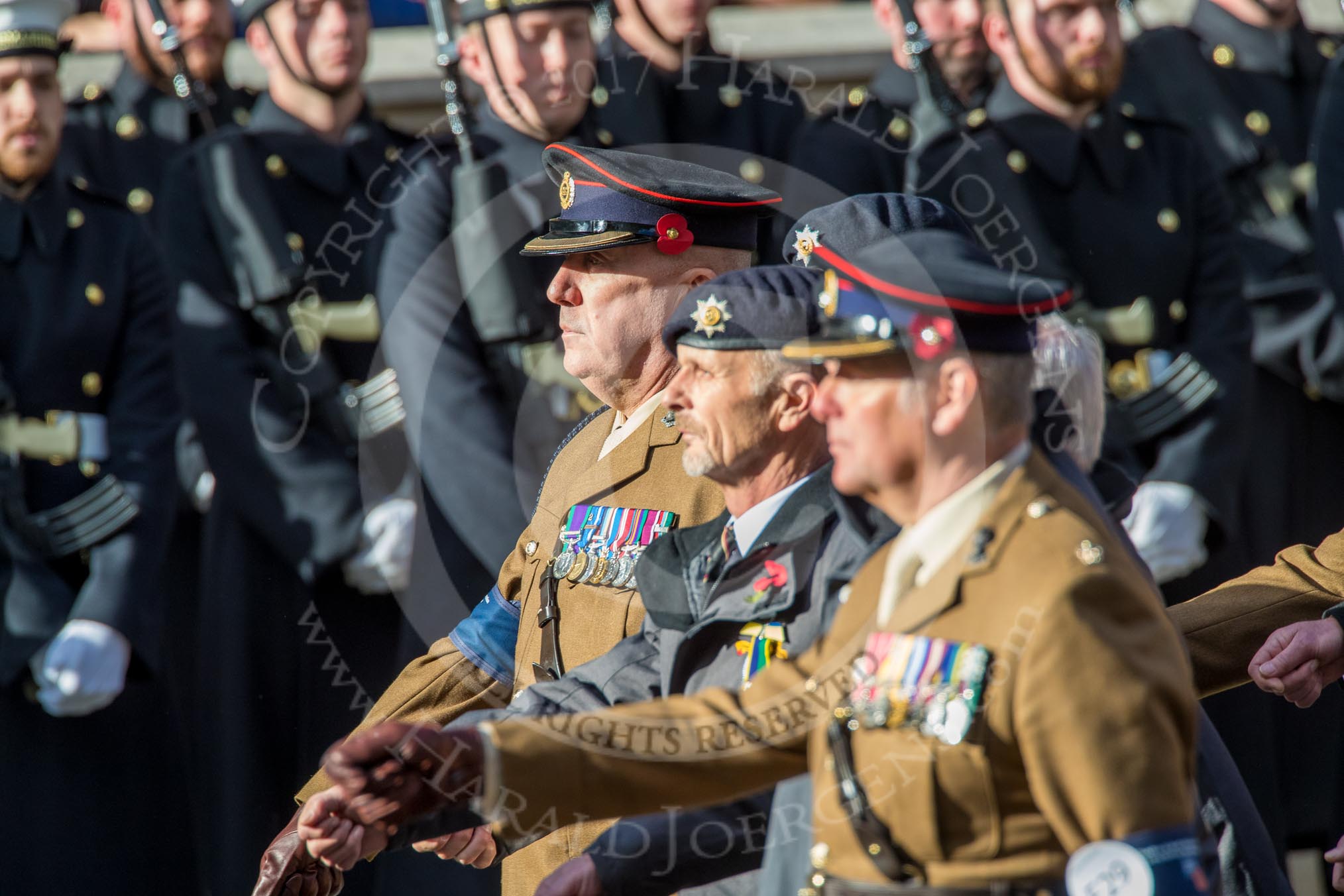 during the Royal British Legion March Past on Remembrance Sunday at the Cenotaph, Whitehall, Westminster, London, 11 November 2018, 11:54.