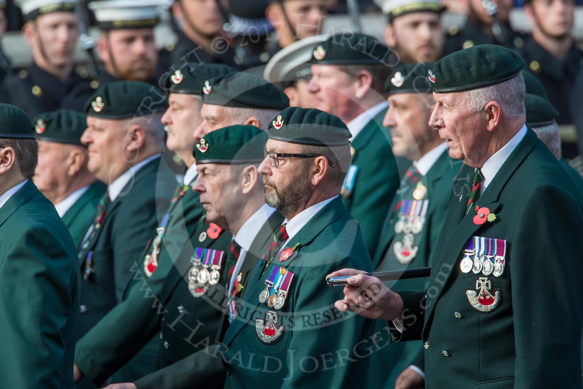 1 LI Association (Group A1, 60 members) during the Royal British Legion March Past on Remembrance Sunday at the Cenotaph, Whitehall, Westminster, London, 11 November 2018, 11:55.