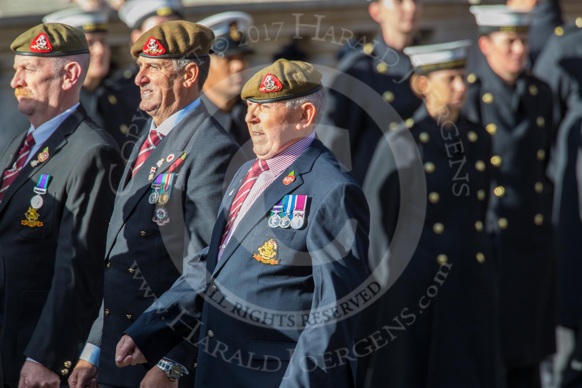 Yorkshire Regiment Association (Group A23, 51 members) during the Royal British Legion March Past on Remembrance Sunday at the Cenotaph, Whitehall, Westminster, London, 11 November 2018, 12:00.