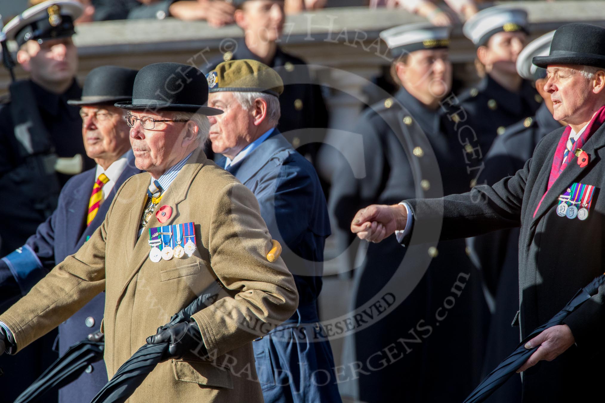 The Princess of Wales's Royal Regiment (Group A26, 60 members) during the Royal British Legion March Past on Remembrance Sunday at the Cenotaph, Whitehall, Westminster, London, 11 November 2018, 12:00.