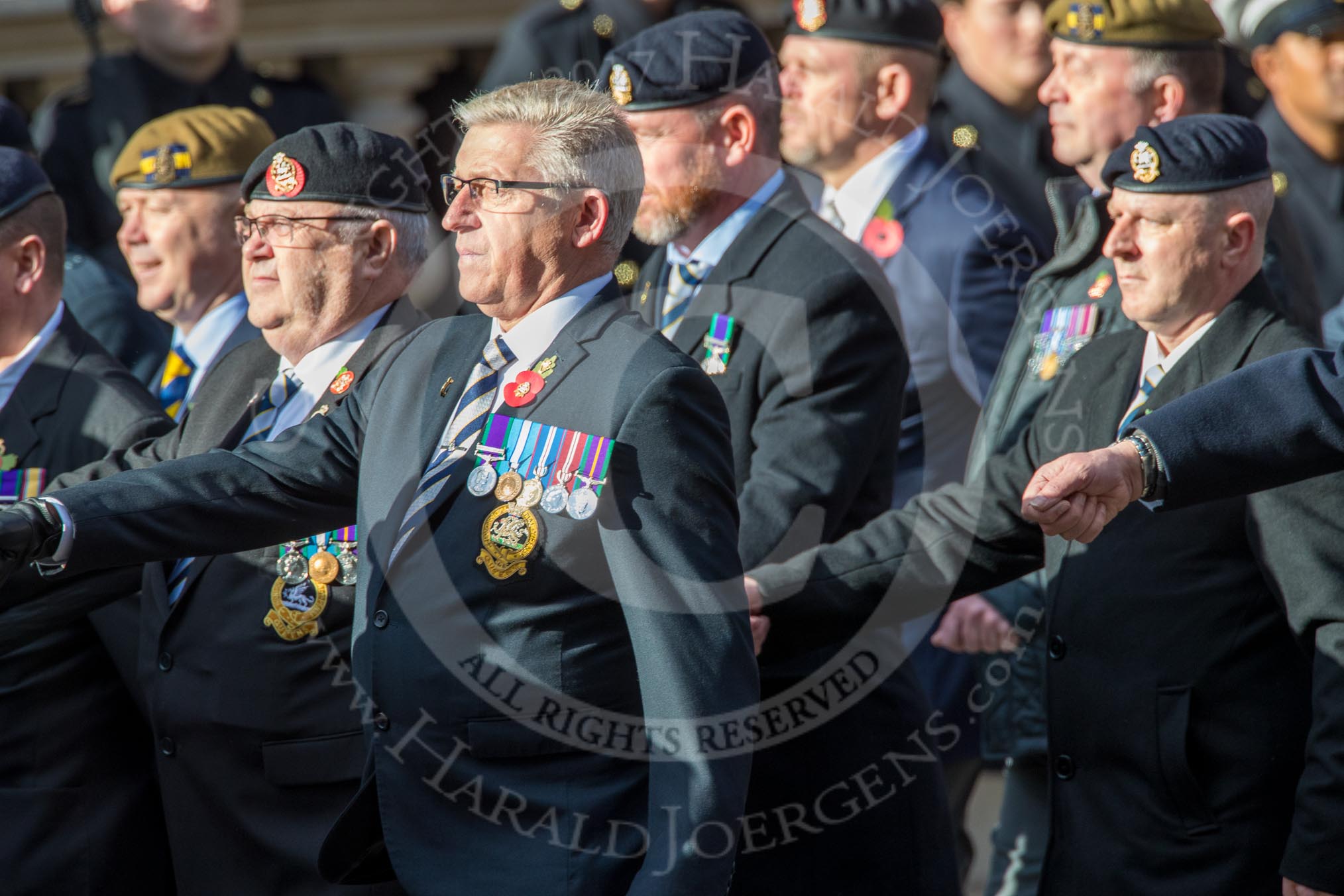 The Princess of Wales's Royal Regiment (Group A26, 60 members) during the Royal British Legion March Past on Remembrance Sunday at the Cenotaph, Whitehall, Westminster, London, 11 November 2018, 12:00.