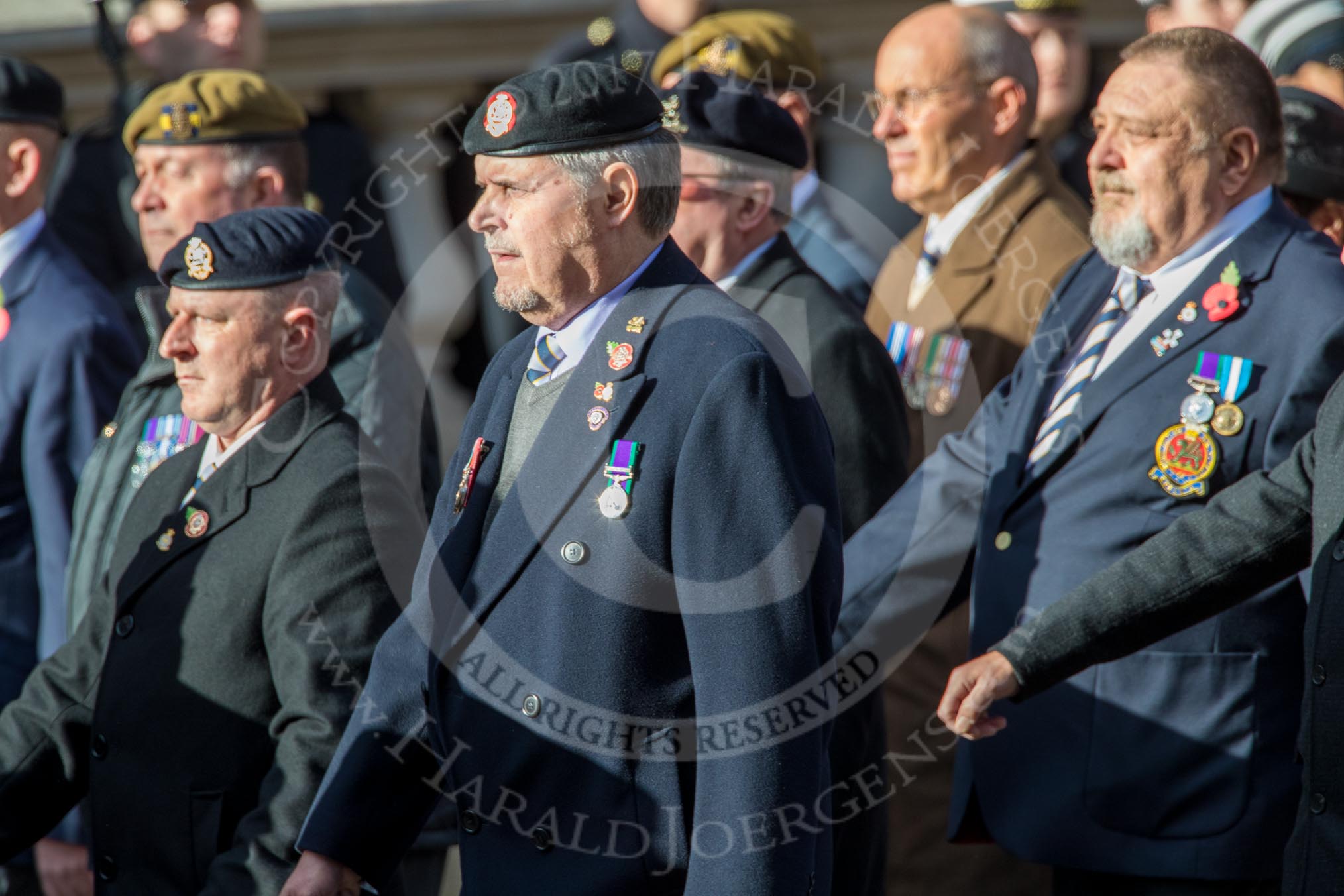 The Princess of Wales's Royal Regiment (Group A26, 60 members) during the Royal British Legion March Past on Remembrance Sunday at the Cenotaph, Whitehall, Westminster, London, 11 November 2018, 12:00.