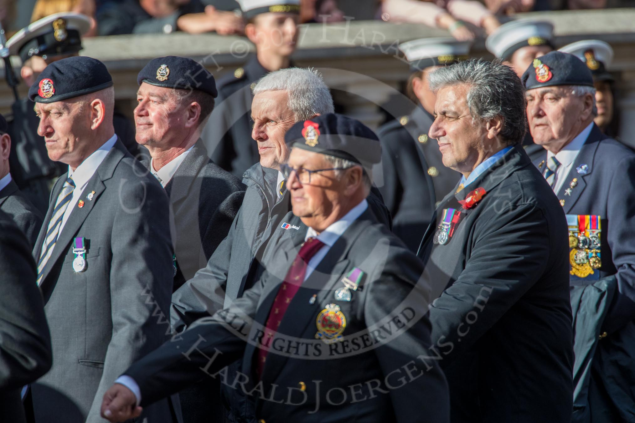 The Princess of Wales's Royal Regiment (Group A26, 60 members) during the Royal British Legion March Past on Remembrance Sunday at the Cenotaph, Whitehall, Westminster, London, 11 November 2018, 12:00.