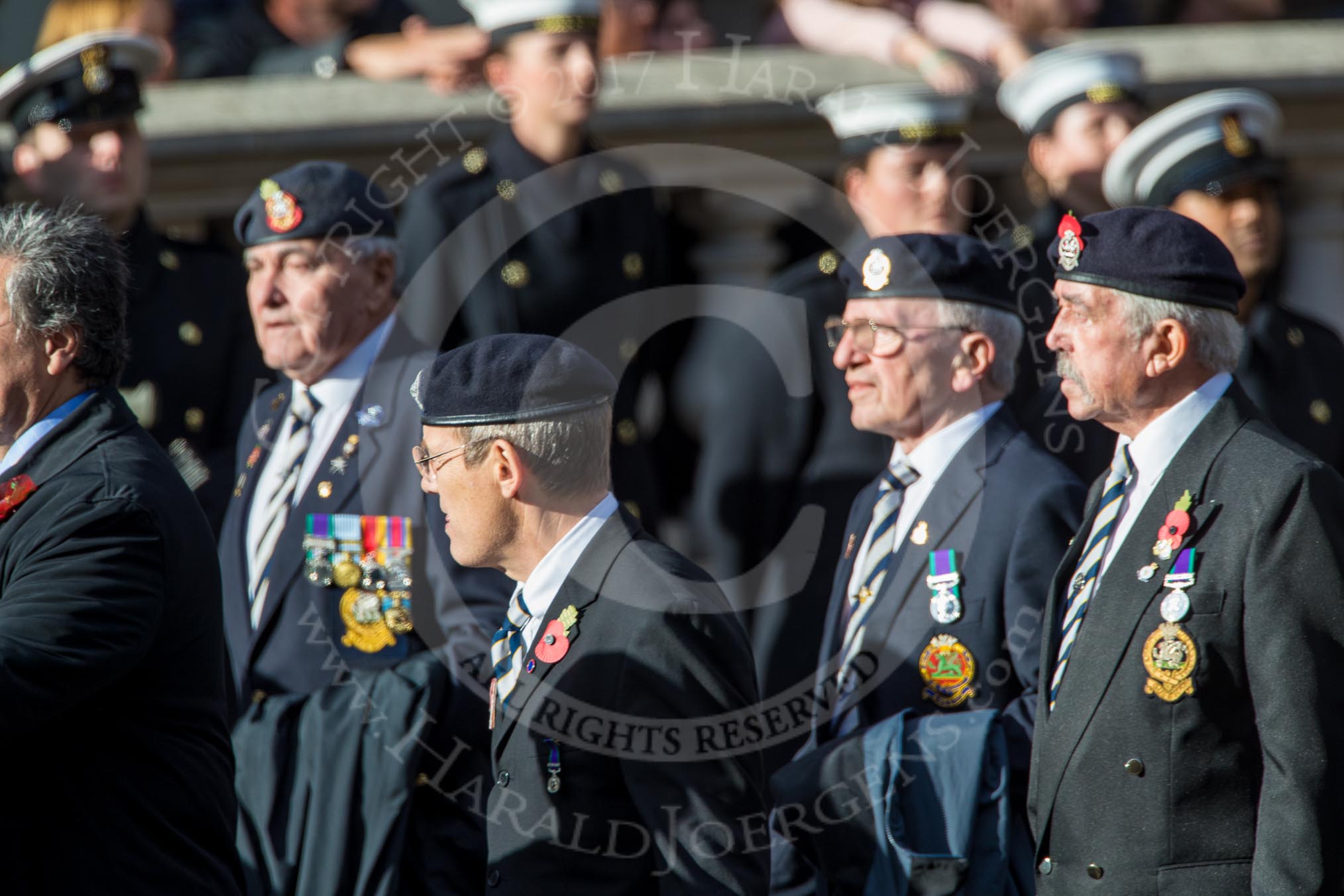 The Princess of Wales's Royal Regiment (Group A26, 60 members) during the Royal British Legion March Past on Remembrance Sunday at the Cenotaph, Whitehall, Westminster, London, 11 November 2018, 12:00.