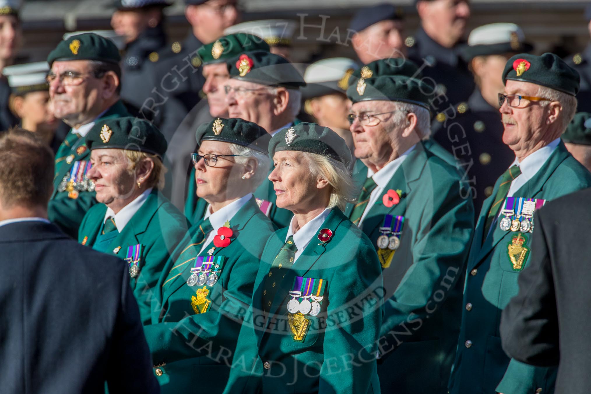 The Regimental Association of The Ulster Defence Regiment (Group A38, 83 members) during the Royal British Legion March Past on Remembrance Sunday at the Cenotaph, Whitehall, Westminster, London, 11 November 2018, 12:03.