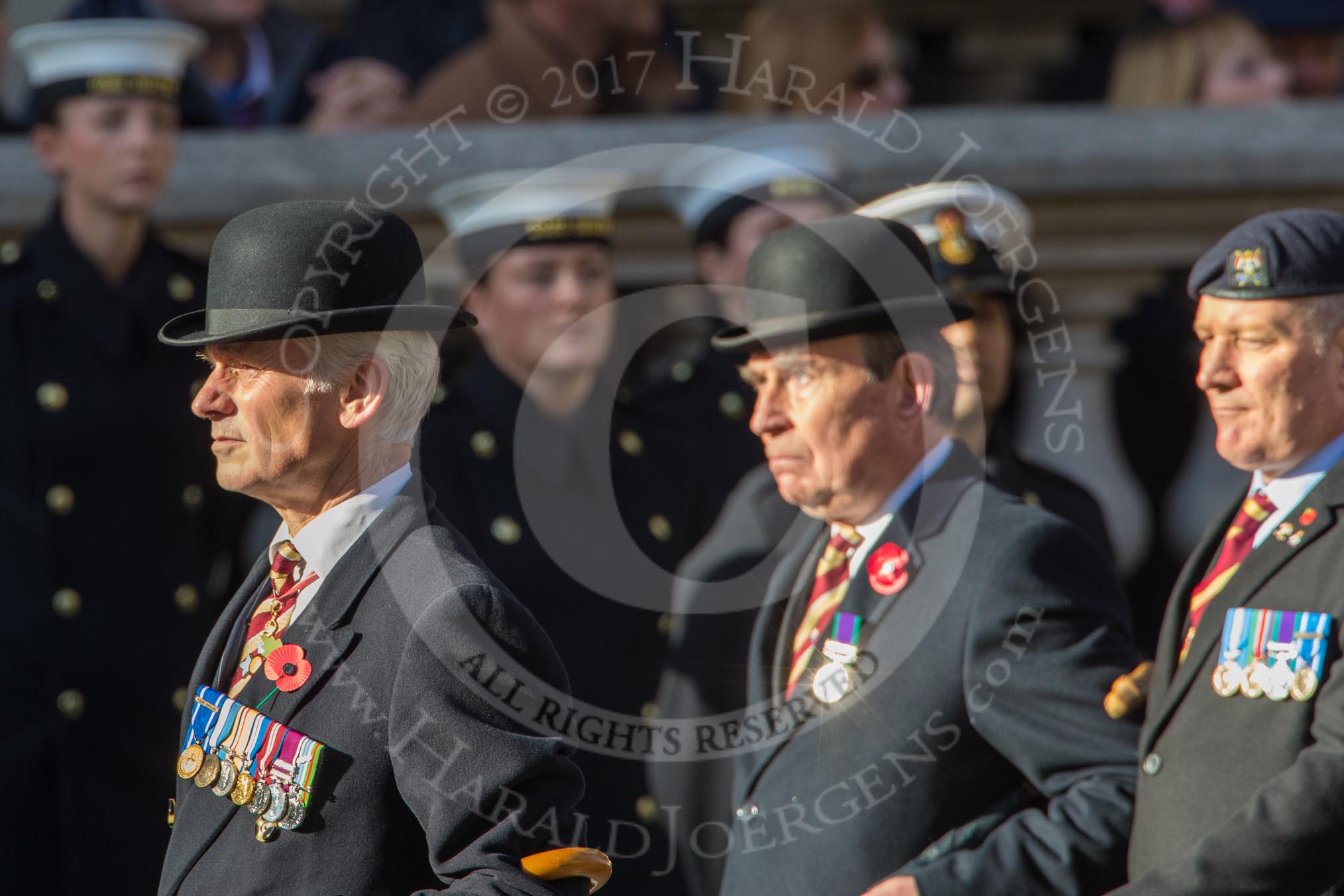 The Royal Lancers (Group B22, 24 members) during the Royal British Legion March Past on Remembrance Sunday at the Cenotaph, Whitehall, Westminster, London, 11 November 2018, 12:10.