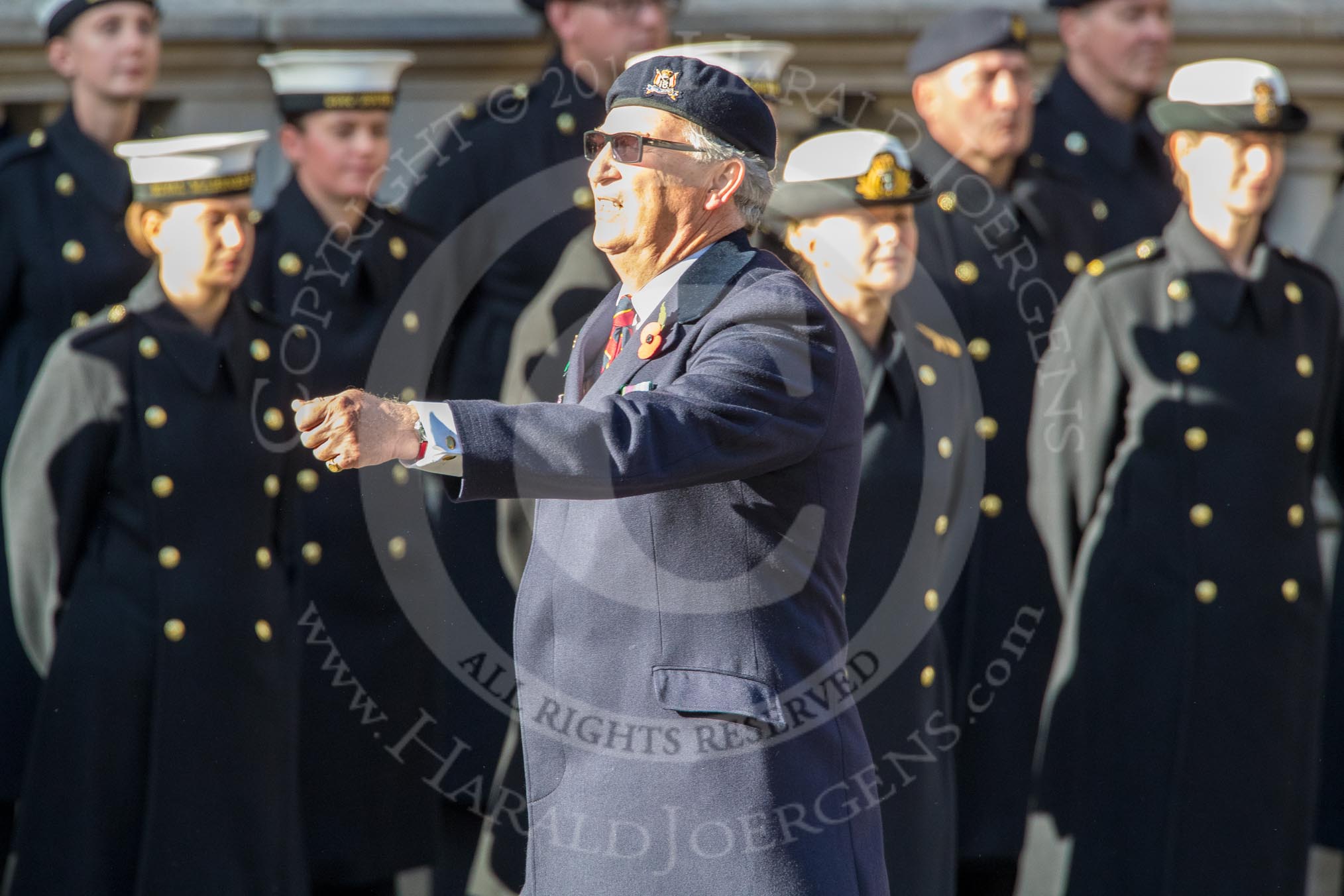 The 16th/5th Queen's Royal Lancers OCA (Group B23, 39 members)during the Royal British Legion March Past on Remembrance Sunday at the Cenotaph, Whitehall, Westminster, London, 11 November 2018, 12:10.