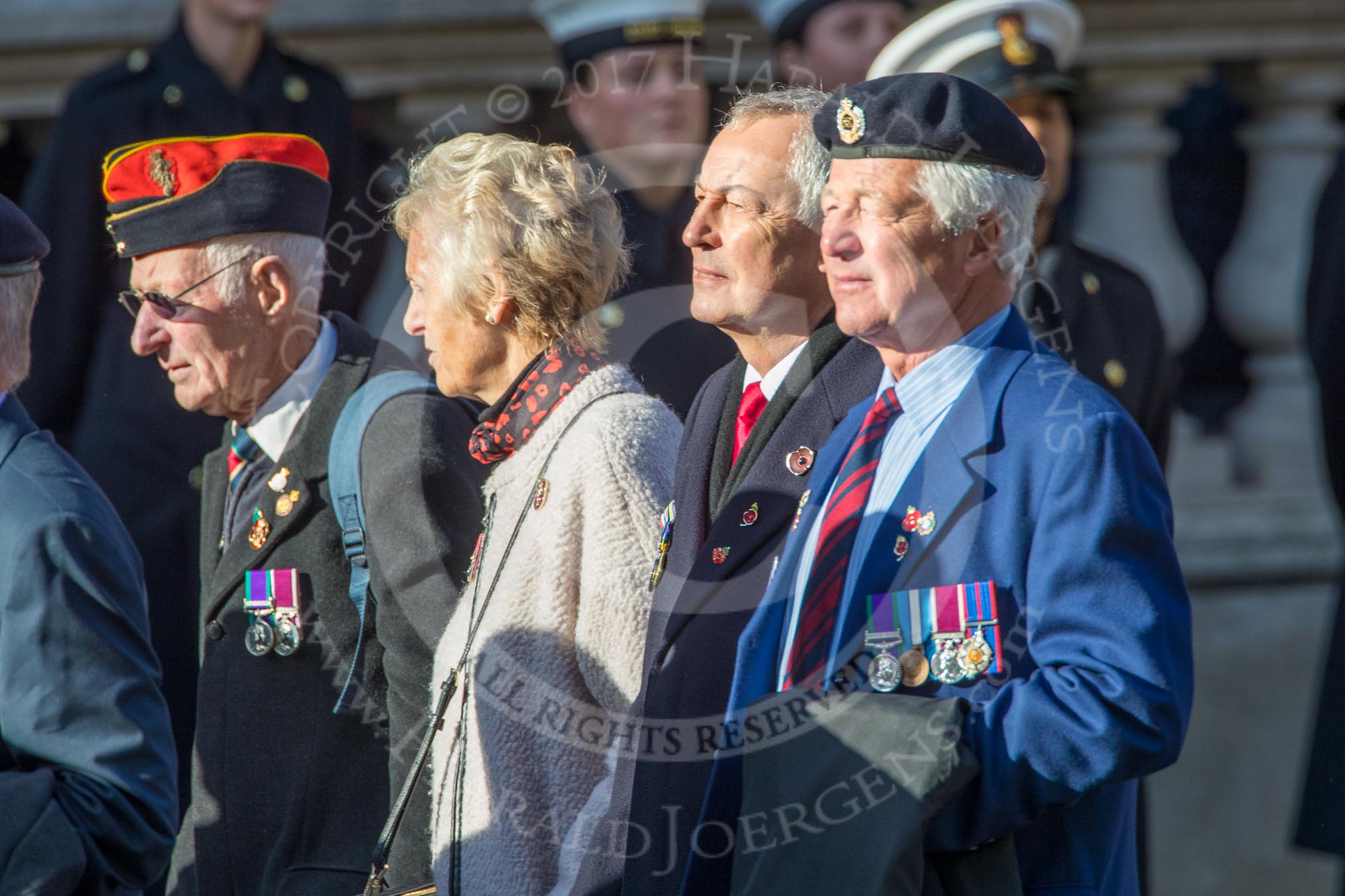 Beachley Old Boys' Association (BOBA) (Group B25, 29 members) during the Royal British Legion March Past on Remembrance Sunday at the Cenotaph, Whitehall, Westminster, London, 11 November 2018, 12:11.