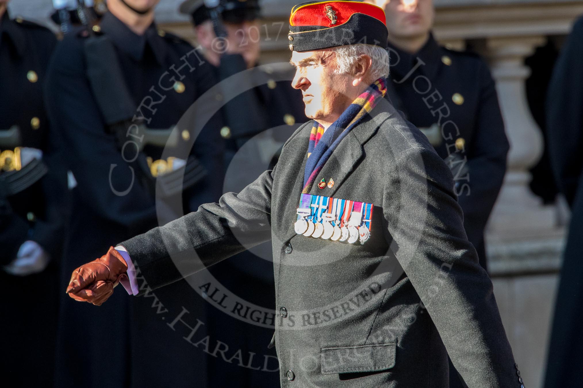 Arborfield Old Boys Association (Group B26, 29 members) during the Royal British Legion March Past on Remembrance Sunday at the Cenotaph, Whitehall, Westminster, London, 11 November 2018, 12:11.