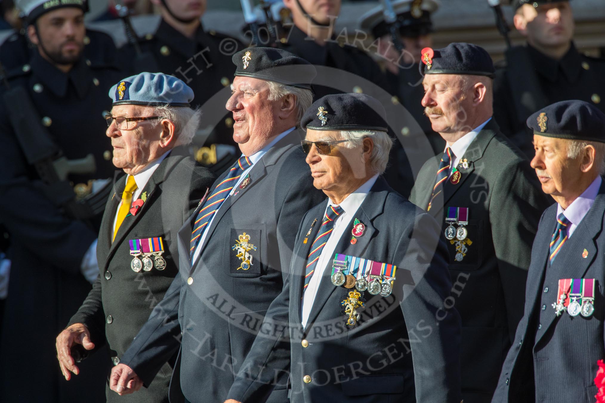 Arborfield Old Boys Association (Group B26, 29 members) during the Royal British Legion March Past on Remembrance Sunday at the Cenotaph, Whitehall, Westminster, London, 11 November 2018, 12:11.