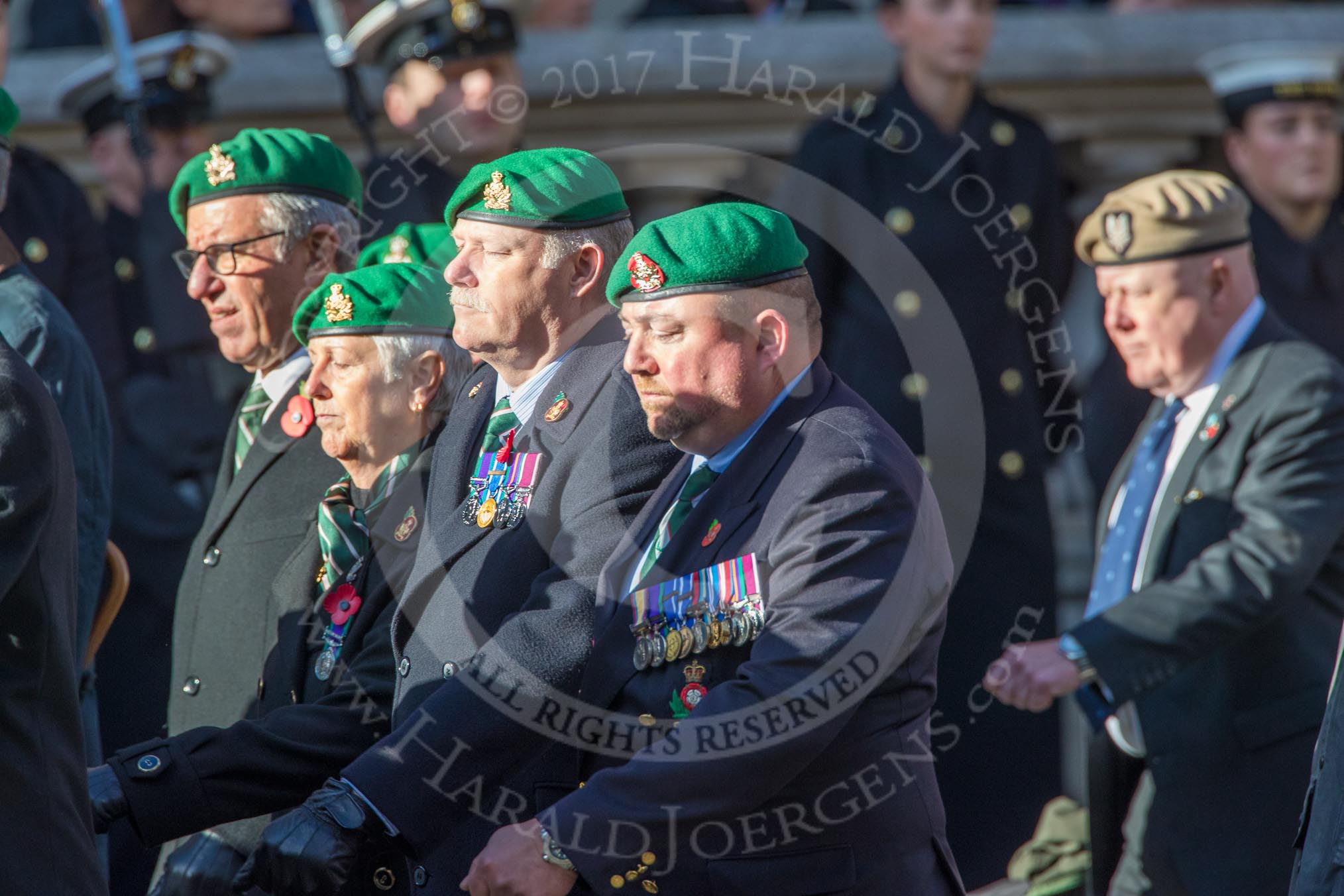 Intelligence Corps Association (Group B29, 35 members) during the Royal British Legion March Past on Remembrance Sunday at the Cenotaph, Whitehall, Westminster, London, 11 November 2018, 12:12.