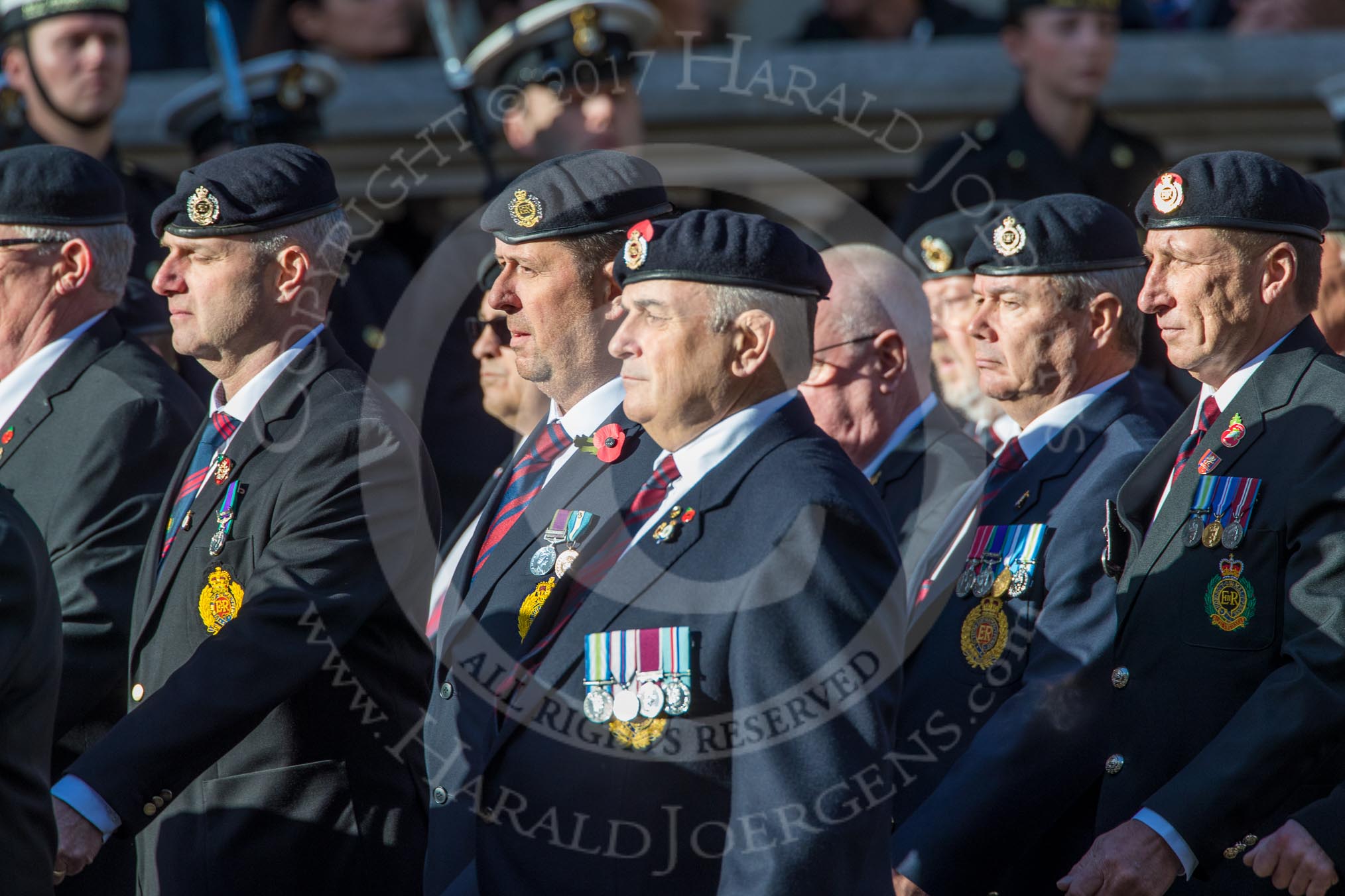 50 FD SQN (CONST) Royal Engineers (Group B30, 35 members) during the Royal British Legion March Past on Remembrance Sunday at the Cenotaph, Whitehall, Westminster, London, 11 November 2018, 12:12.