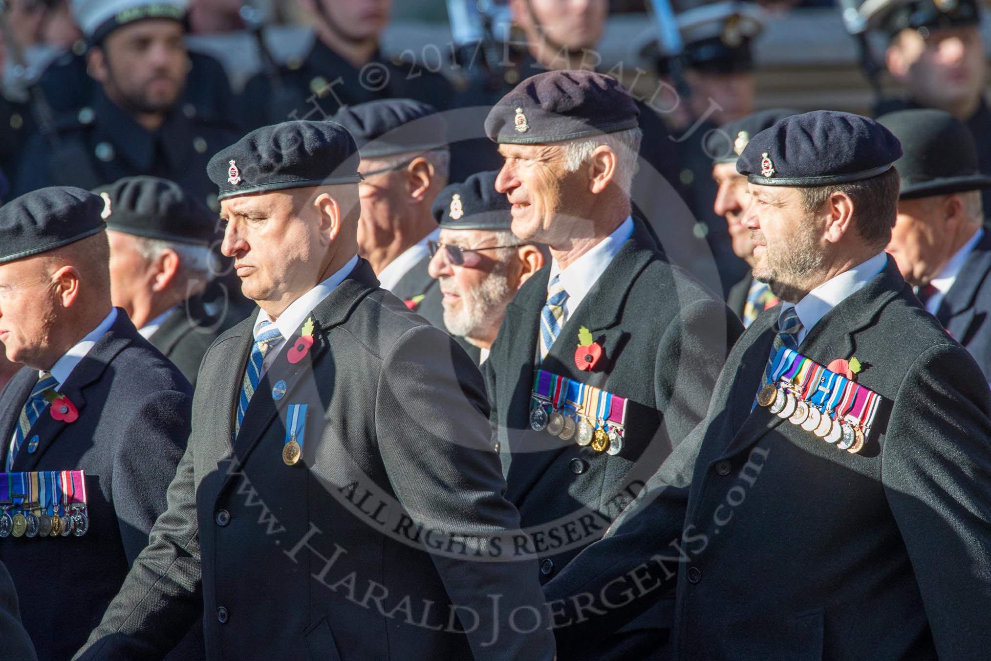 3rd Regiment Royal Horse Artillery Past and Present(Group B33, 70 members) during the Royal British Legion March Past on Remembrance Sunday at the Cenotaph, Whitehall, Westminster, London, 11 November 2018, 12:12.