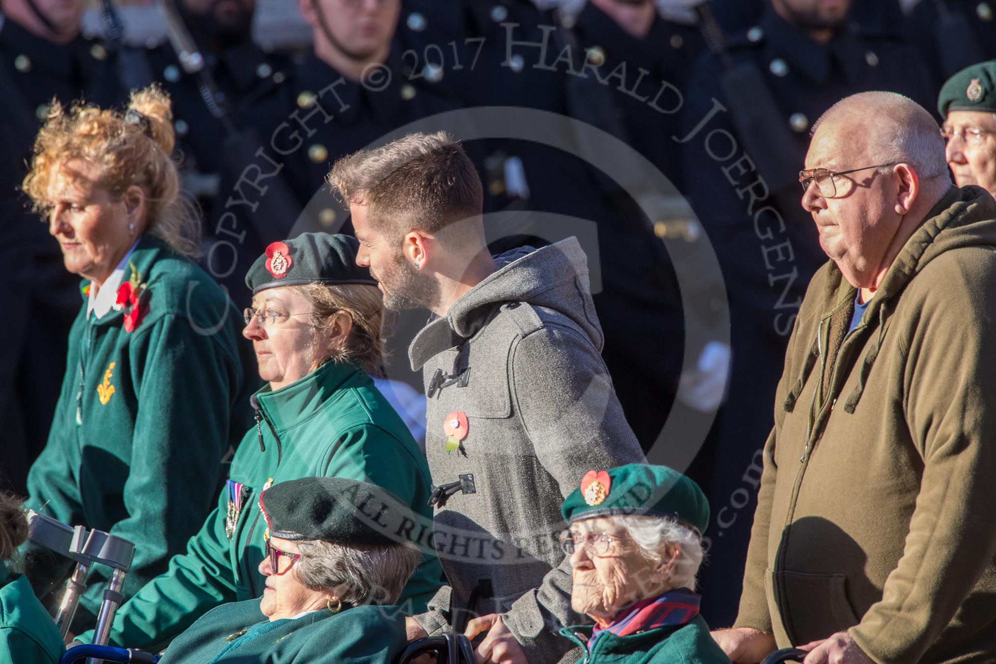 The Queen's Royal Hussars Regimental Association (Group B39, 19 members) during the Royal British Legion March Past on Remembrance Sunday at the Cenotaph, Whitehall, Westminster, London, 11 November 2018, 12:13.