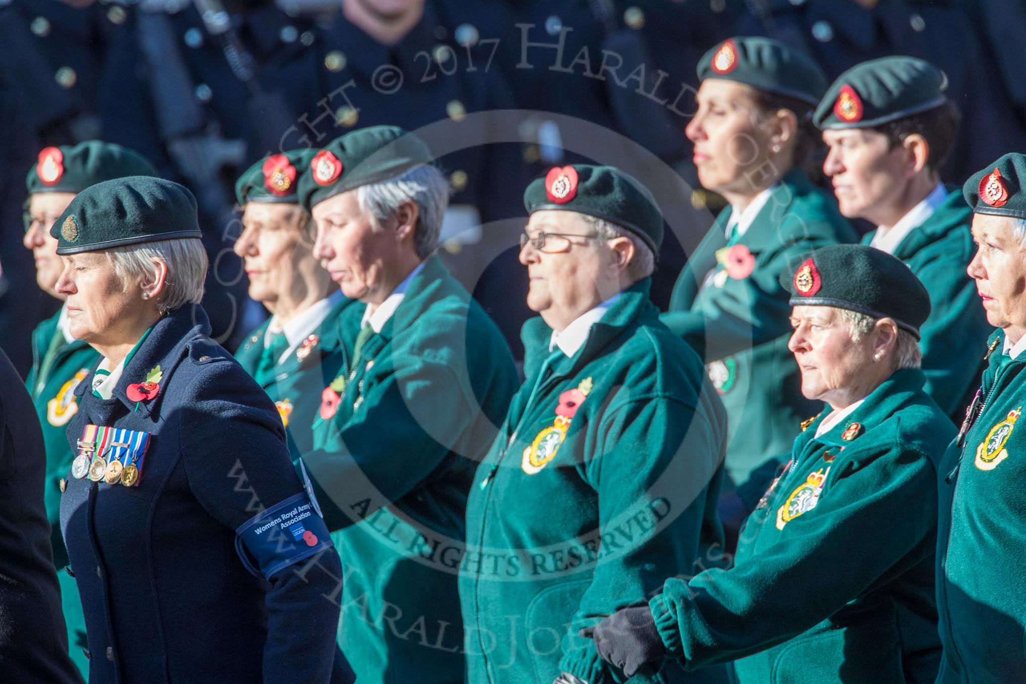 WRAC Association (Group B40, 95 members) during the Royal British Legion March Past on Remembrance Sunday at the Cenotaph, Whitehall, Westminster, London, 11 November 2018, 12:13.