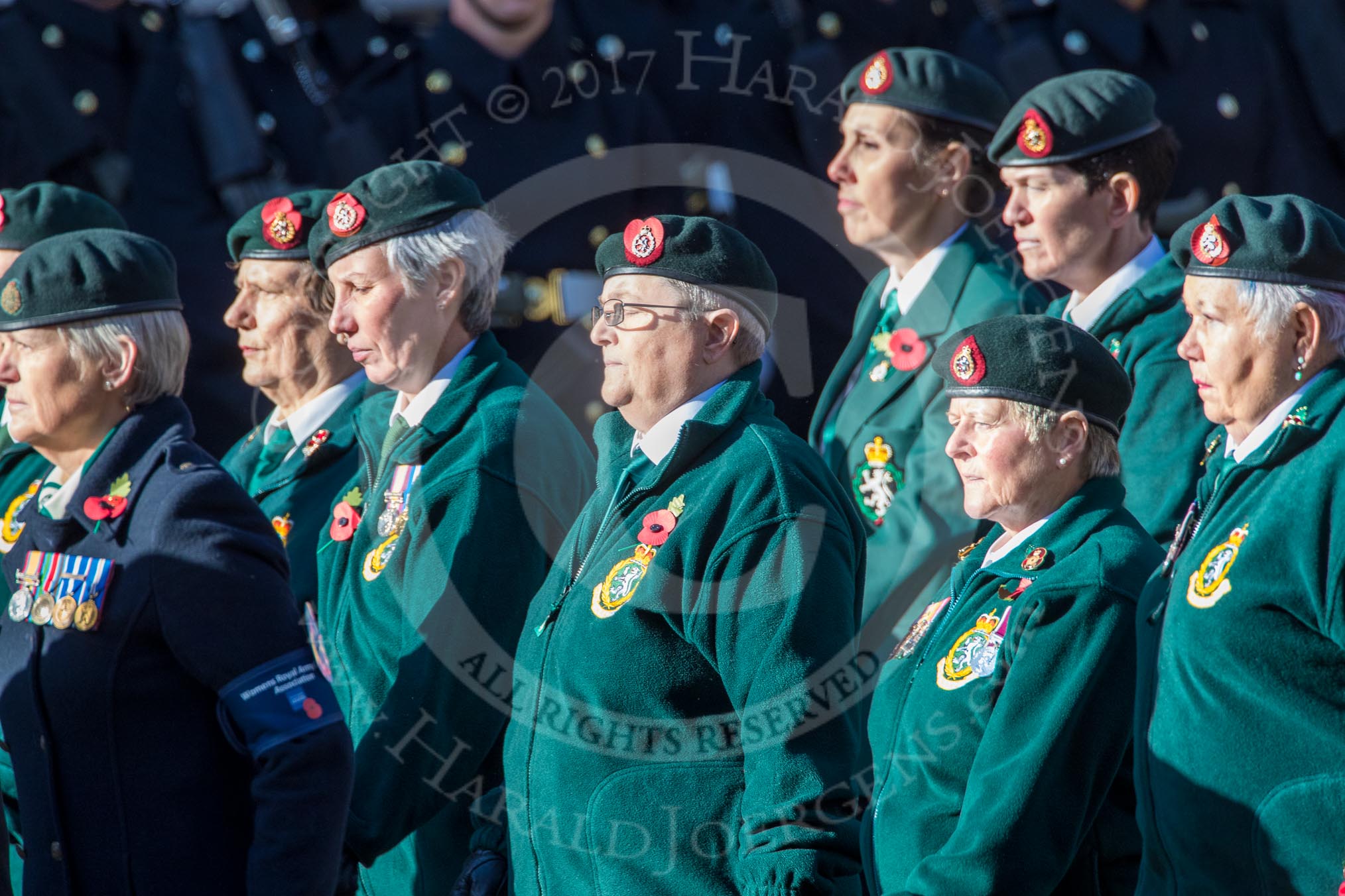 WRAC Association (Group B40, 95 members) during the Royal British Legion March Past on Remembrance Sunday at the Cenotaph, Whitehall, Westminster, London, 11 November 2018, 12:13.