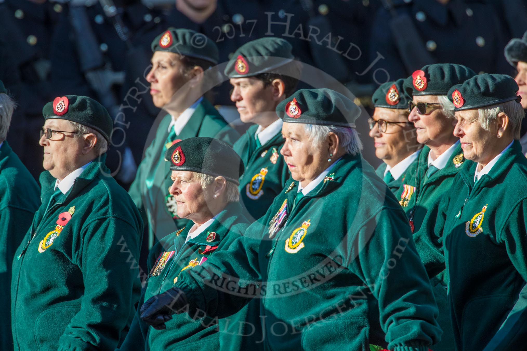 WRAC Association (Group B40, 95 members) during the Royal British Legion March Past on Remembrance Sunday at the Cenotaph, Whitehall, Westminster, London, 11 November 2018, 12:13.