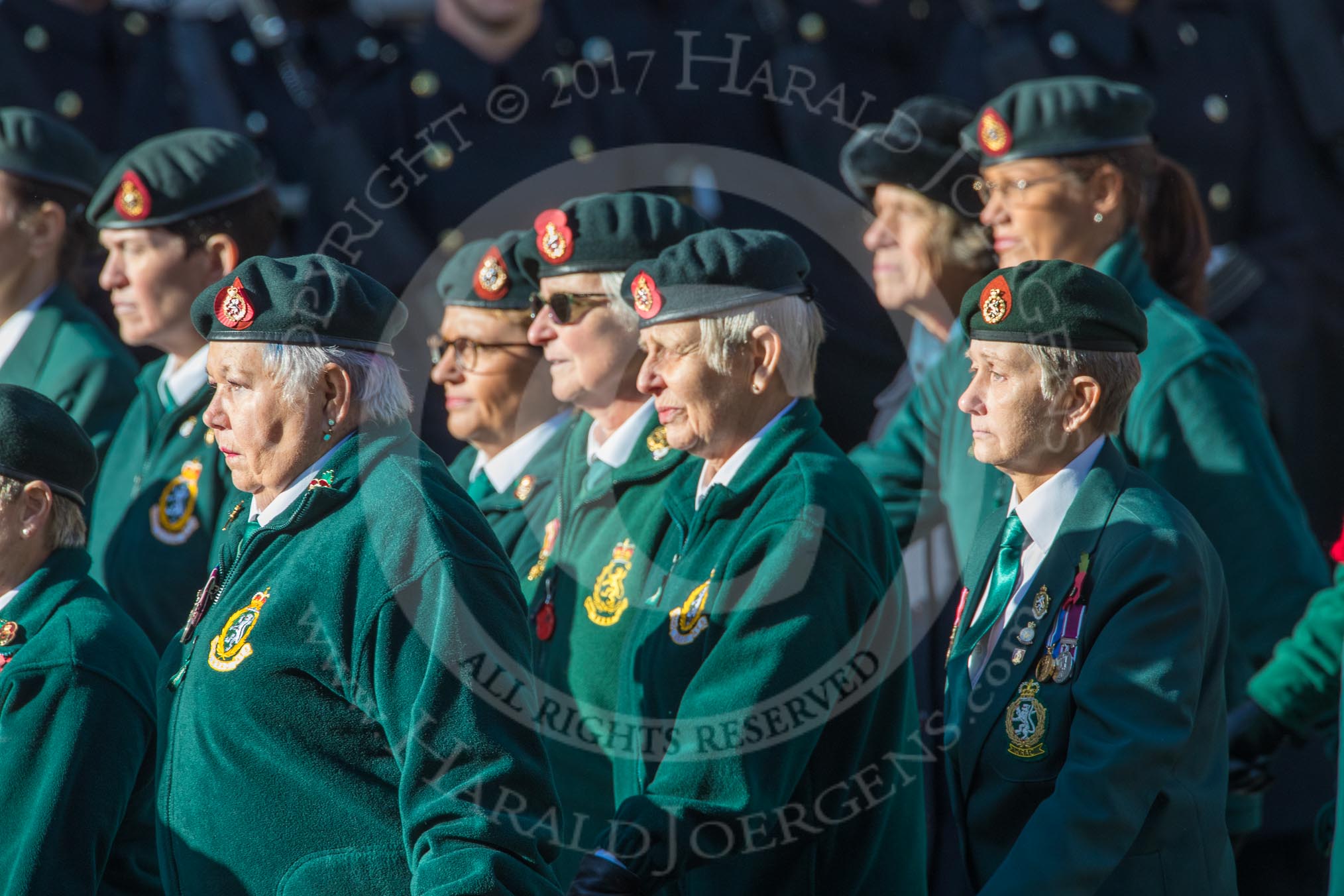 WRAC Association (Group B40, 95 members) during the Royal British Legion March Past on Remembrance Sunday at the Cenotaph, Whitehall, Westminster, London, 11 November 2018, 12:13.