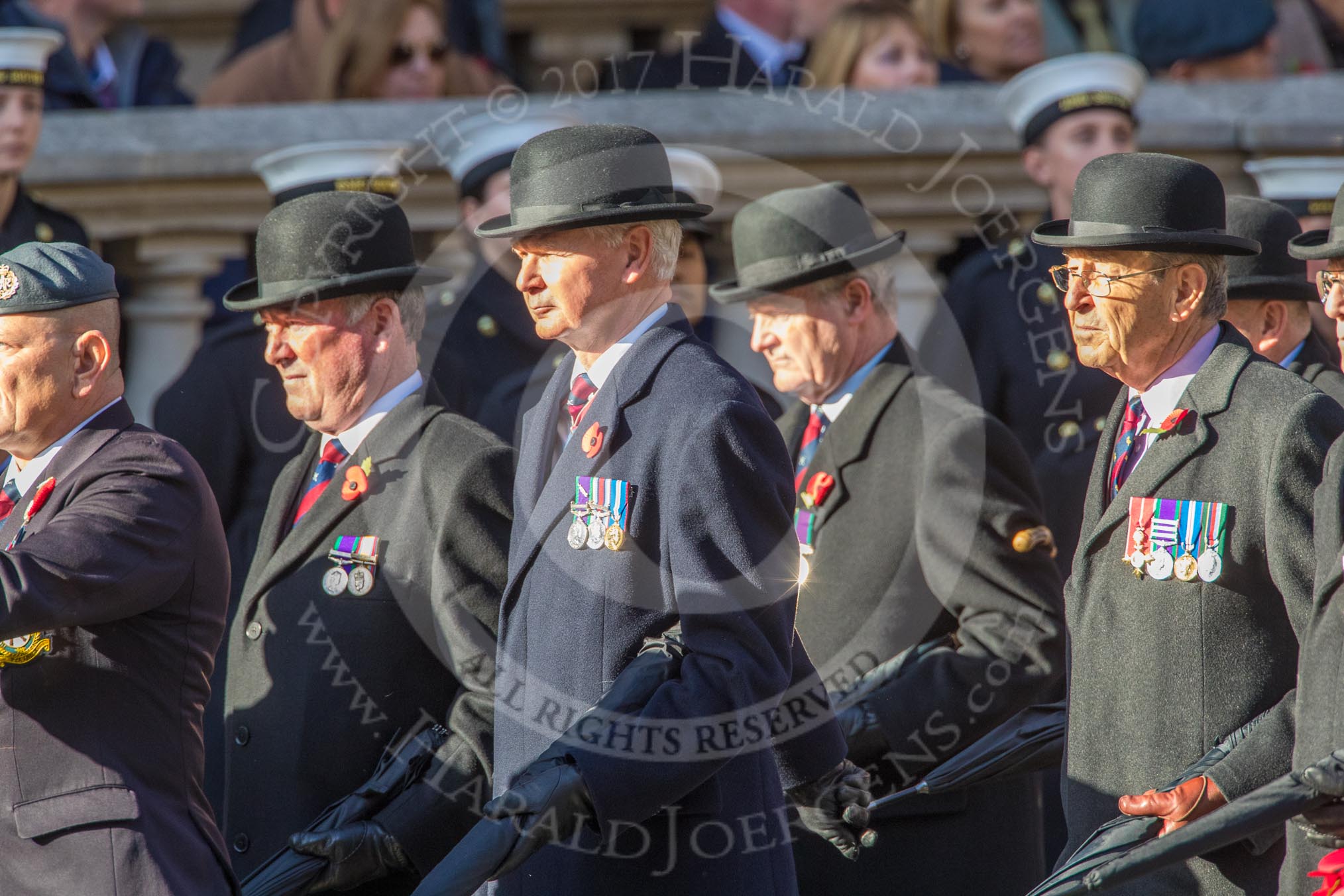 Royal Air Force Regiment Association (Group C3, 175 members) during the Royal British Legion March Past on Remembrance Sunday at the Cenotaph, Whitehall, Westminster, London, 11 November 2018, 12:14.