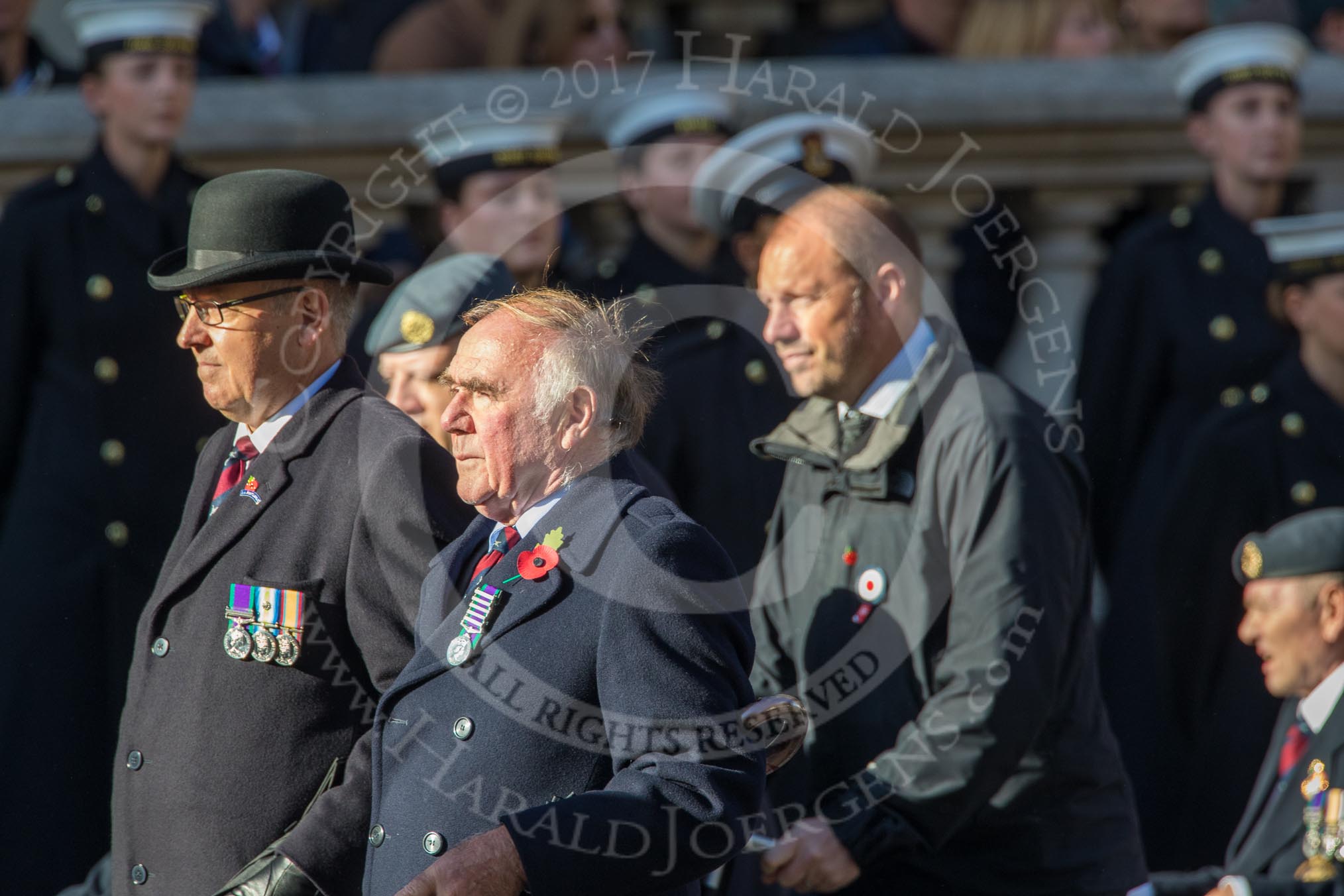 Royal Air Force Regiment Association (Group C3, 175 members) during the Royal British Legion March Past on Remembrance Sunday at the Cenotaph, Whitehall, Westminster, London, 11 November 2018, 12:14.