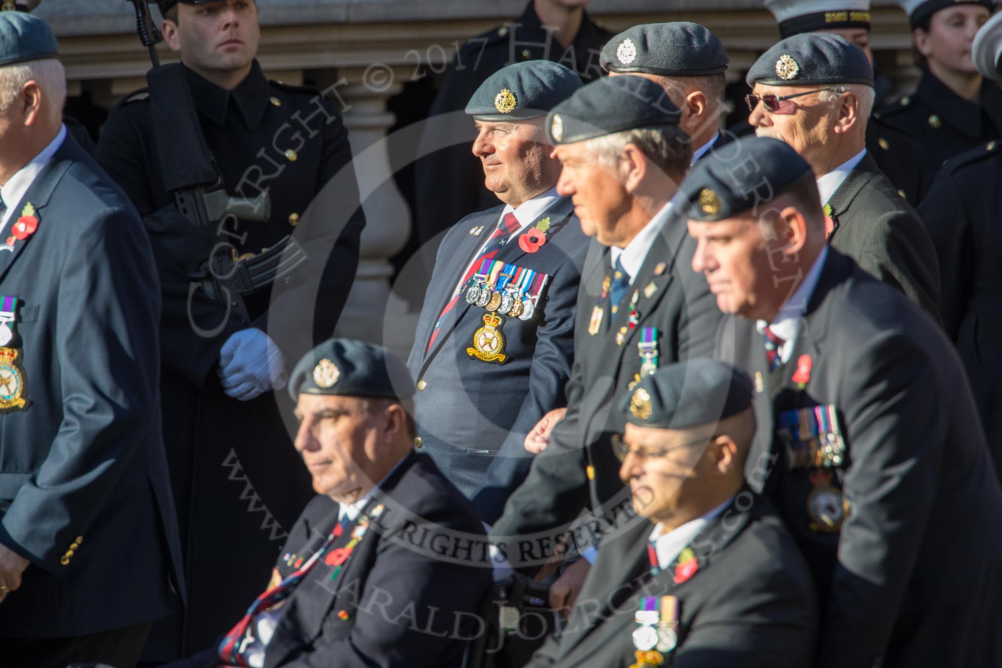 Royal Air Force Regiment Association (Group C3, 175 members) during the Royal British Legion March Past on Remembrance Sunday at the Cenotaph, Whitehall, Westminster, London, 11 November 2018, 12:14.