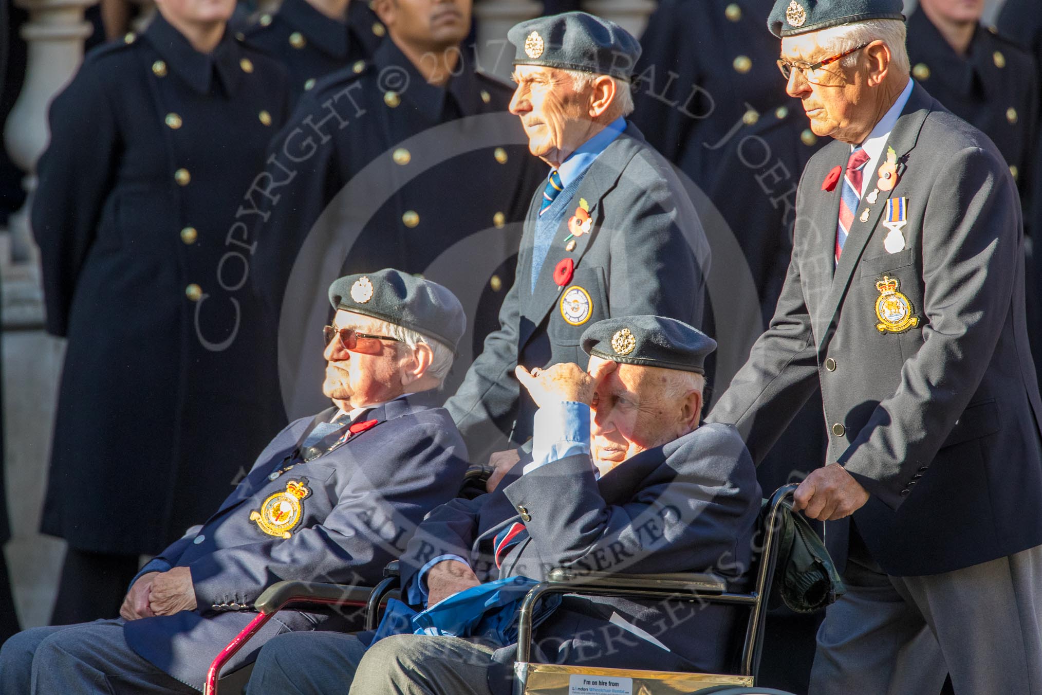 RAF Linguists' Associations (RAFLing) (Group C6, 20 members) during the Royal British Legion March Past on Remembrance Sunday at the Cenotaph, Whitehall, Westminster, London, 11 November 2018, 12:15.