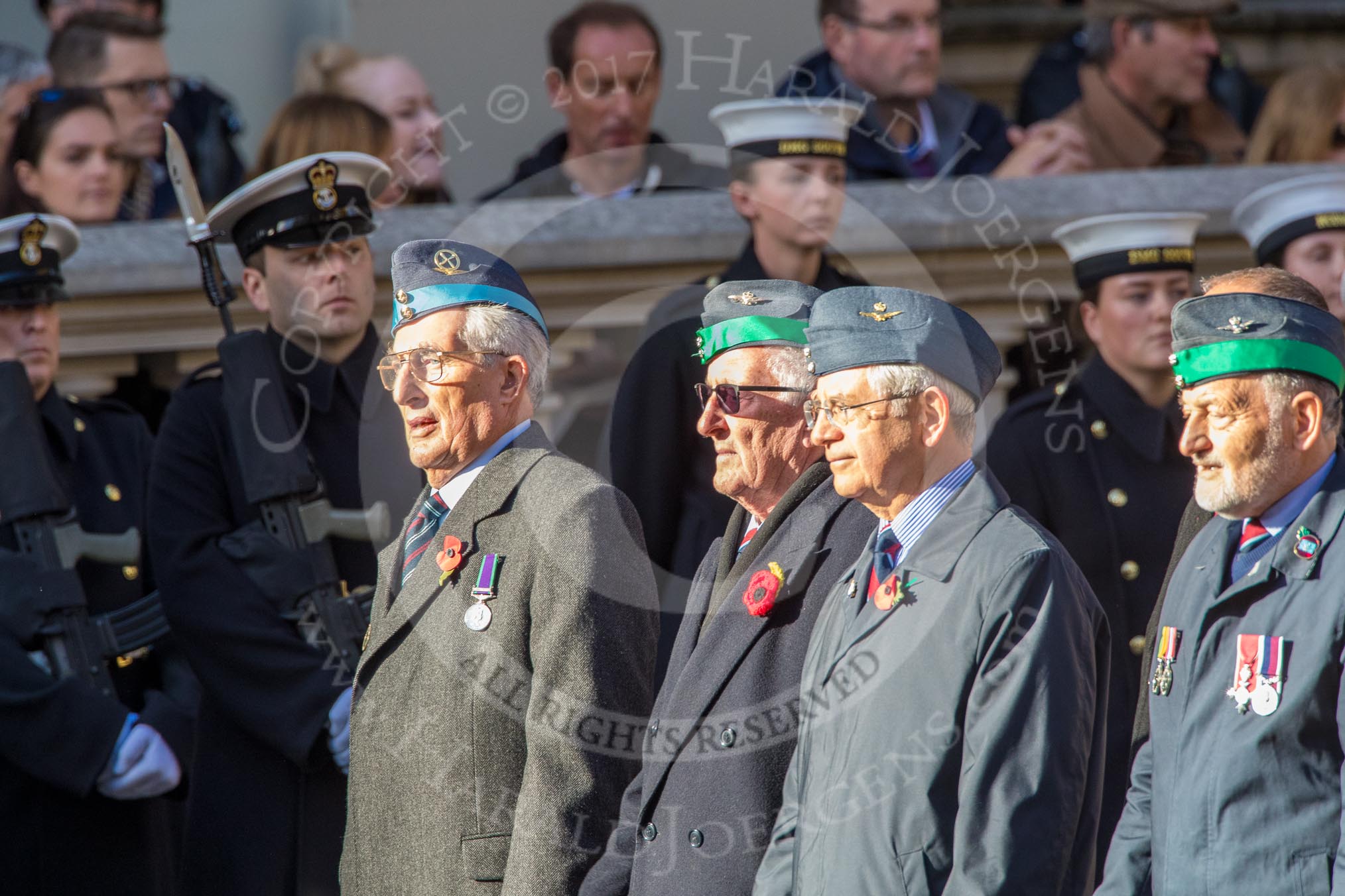 Federation of Royal Air Force Apprentices and Boy Entrants (Group C20, 68 members) during the Royal British Legion March Past on Remembrance Sunday at the Cenotaph, Whitehall, Westminster, London, 11 November 2018, 12:17.
