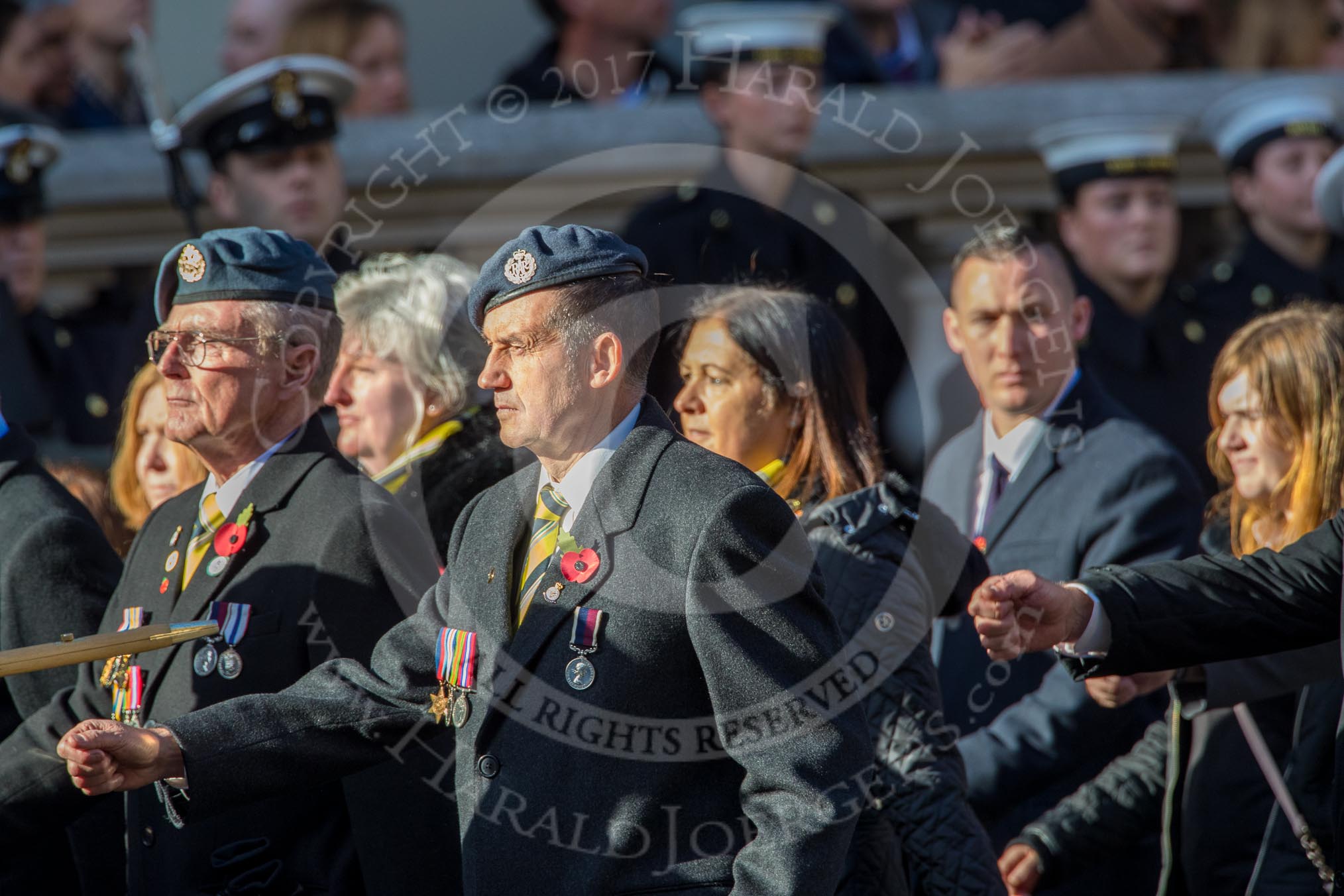 Royal Air Force Survival Equipment (squippers) Association (Group C23, 50 members) during the Royal British Legion March Past on Remembrance Sunday at the Cenotaph, Whitehall, Westminster, London, 11 November 2018, 12:18.