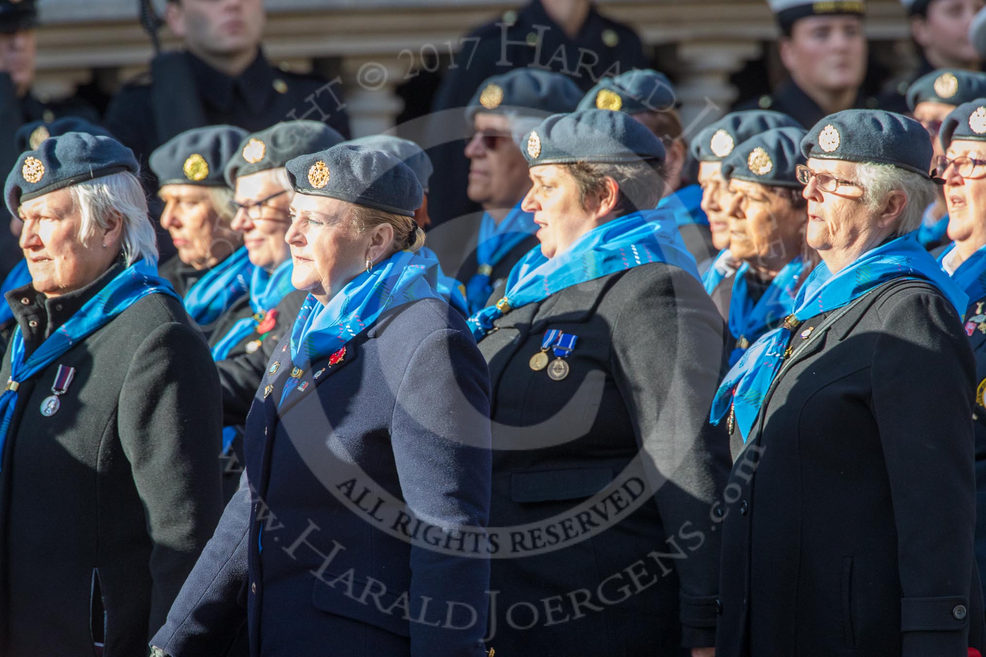 WRAF Branch of the Royal Air Forces Association (Group C30, 80 members) during the Royal British Legion March Past on Remembrance Sunday at the Cenotaph, Whitehall, Westminster, London, 11 November 2018, 12:19.